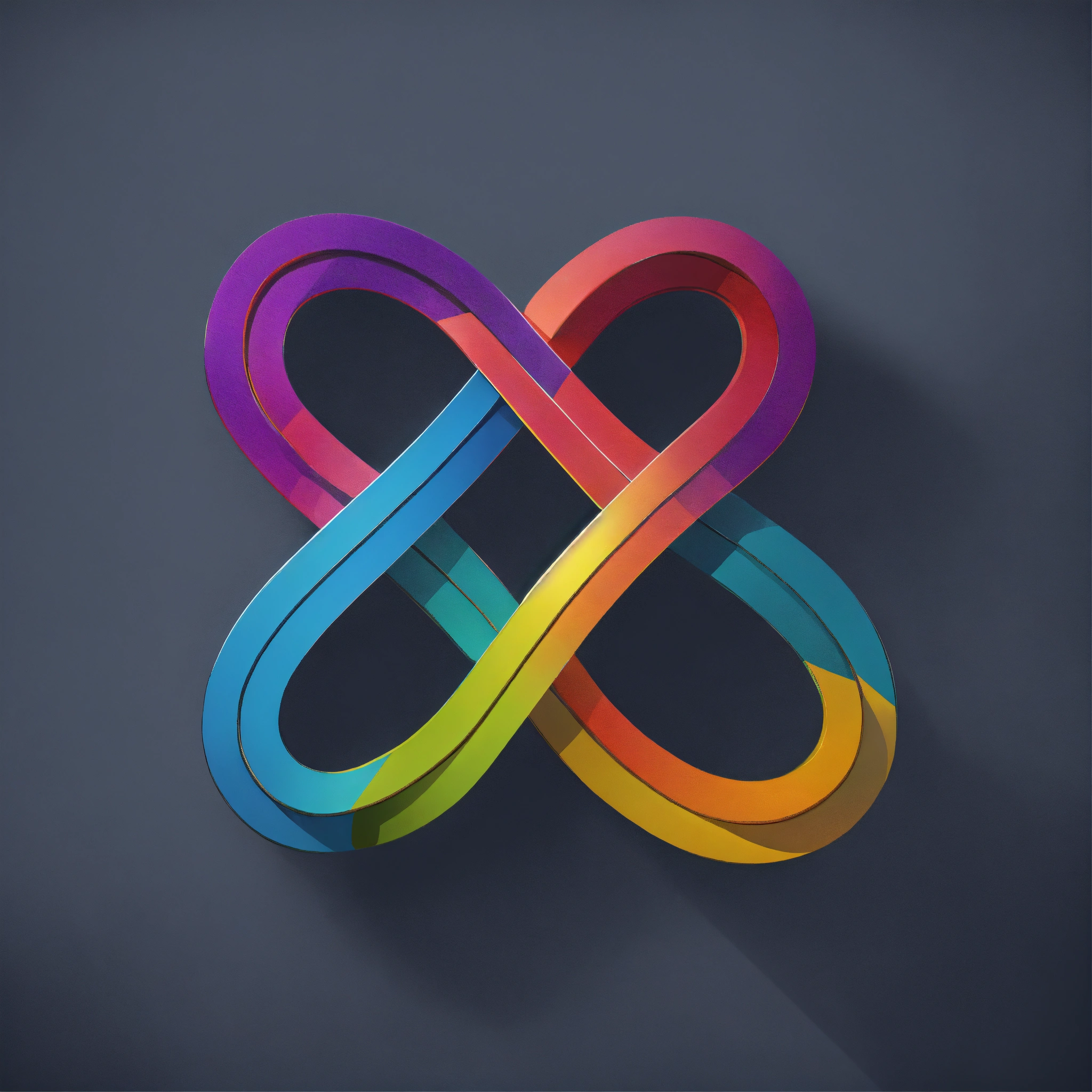 Lexica - Flat colorful infinity symbol flat-icon made of cords icon