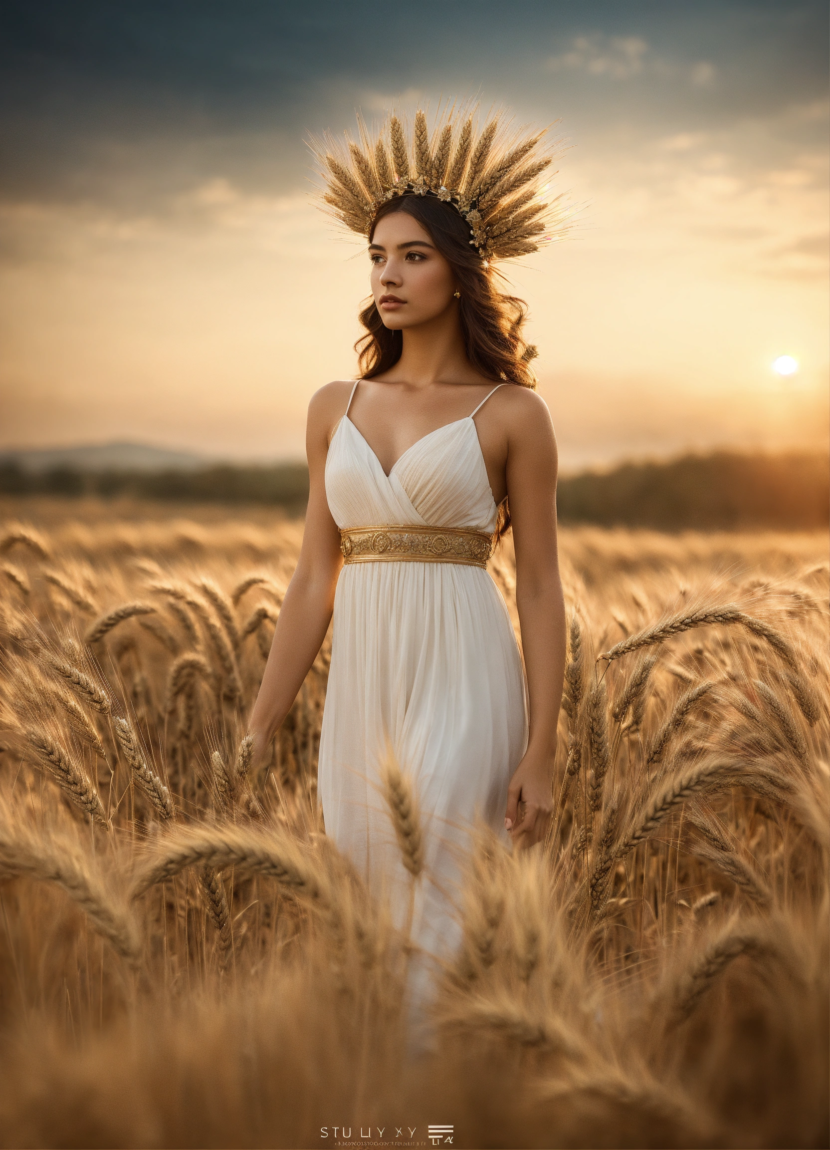 Lexica - Greek goddess with wheat crown, luxury, clean, smooth, elegant ...