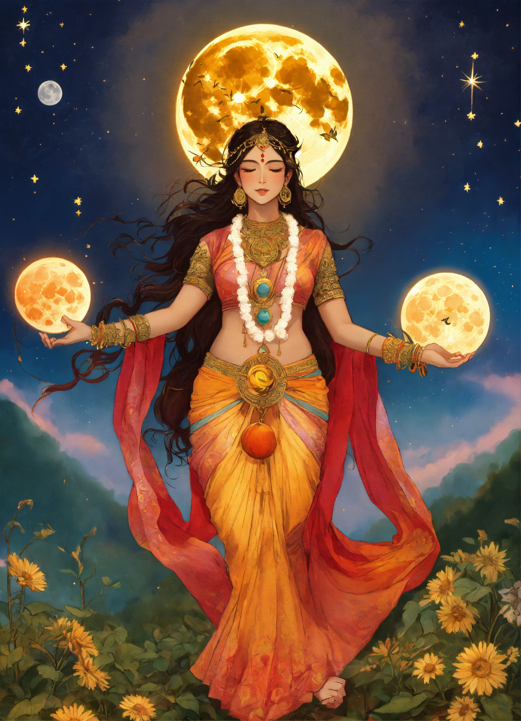 Lexica - Artwork for an oracle card of hindu godess manifesting ...