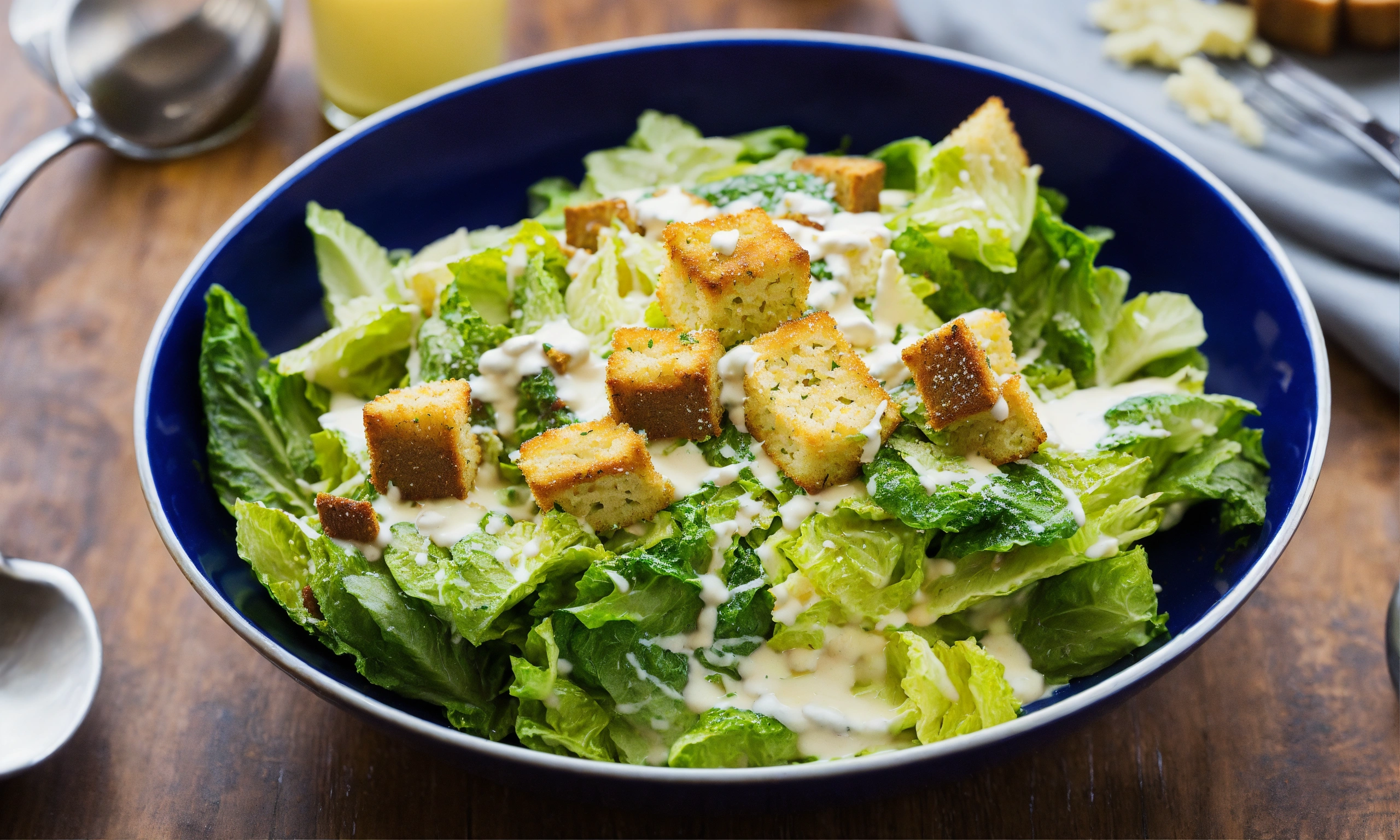 Lexica - Caesar Salad A Caesar salad with crisp romaine lettuce ...