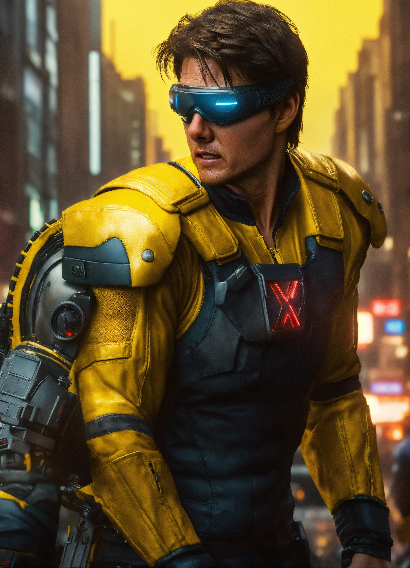 Lexica - Tom Cruise, 40 years old with CYCLOPS yellow visor designed by ...