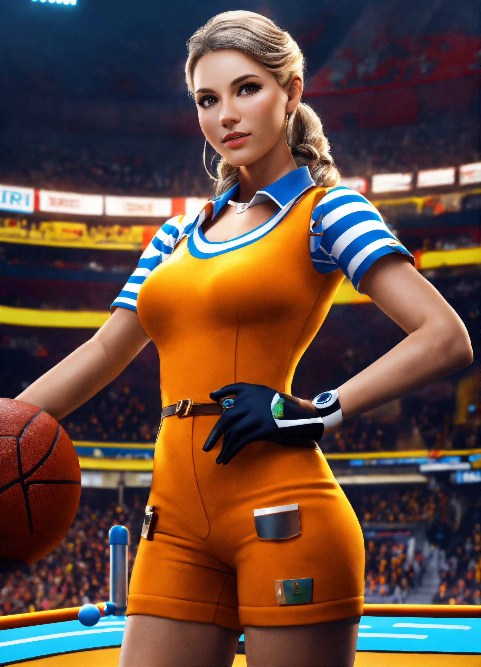 Lexica - The referee lady in the arena look at me 3D art