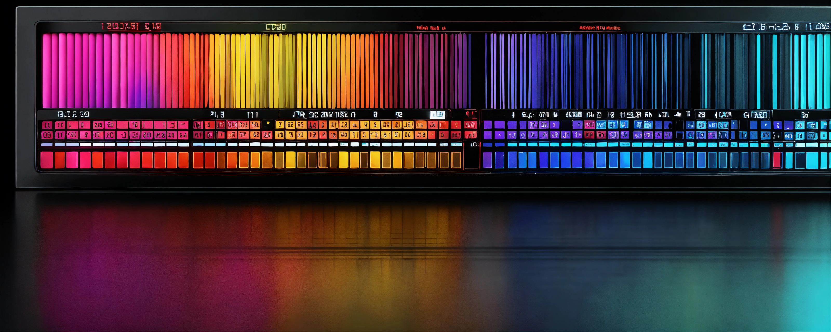 Lexica - Calculator. Combinatorial theory. black background, shiny ...