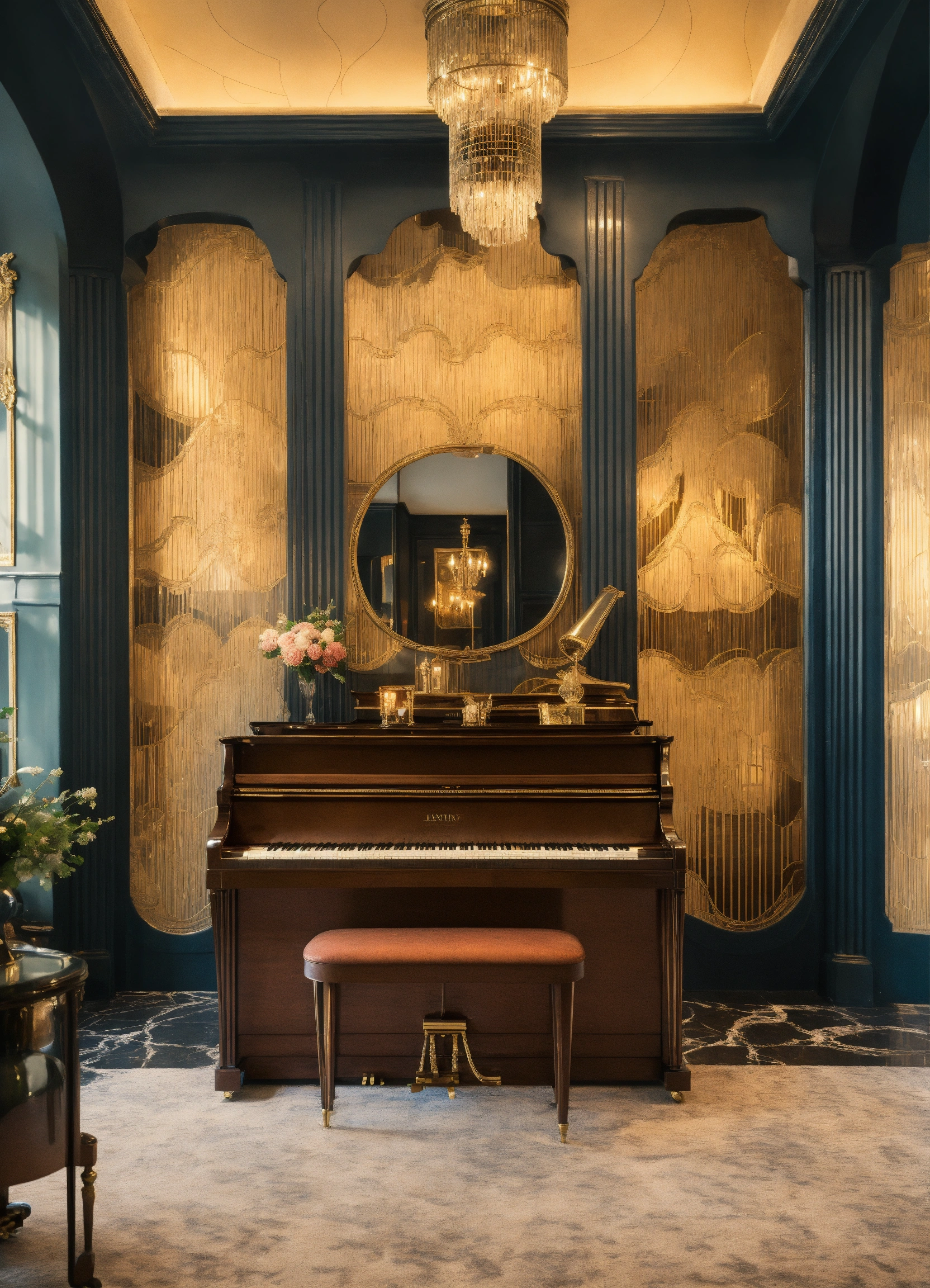 Lexica - Smoke nouveau art deco salon interior regency piano
