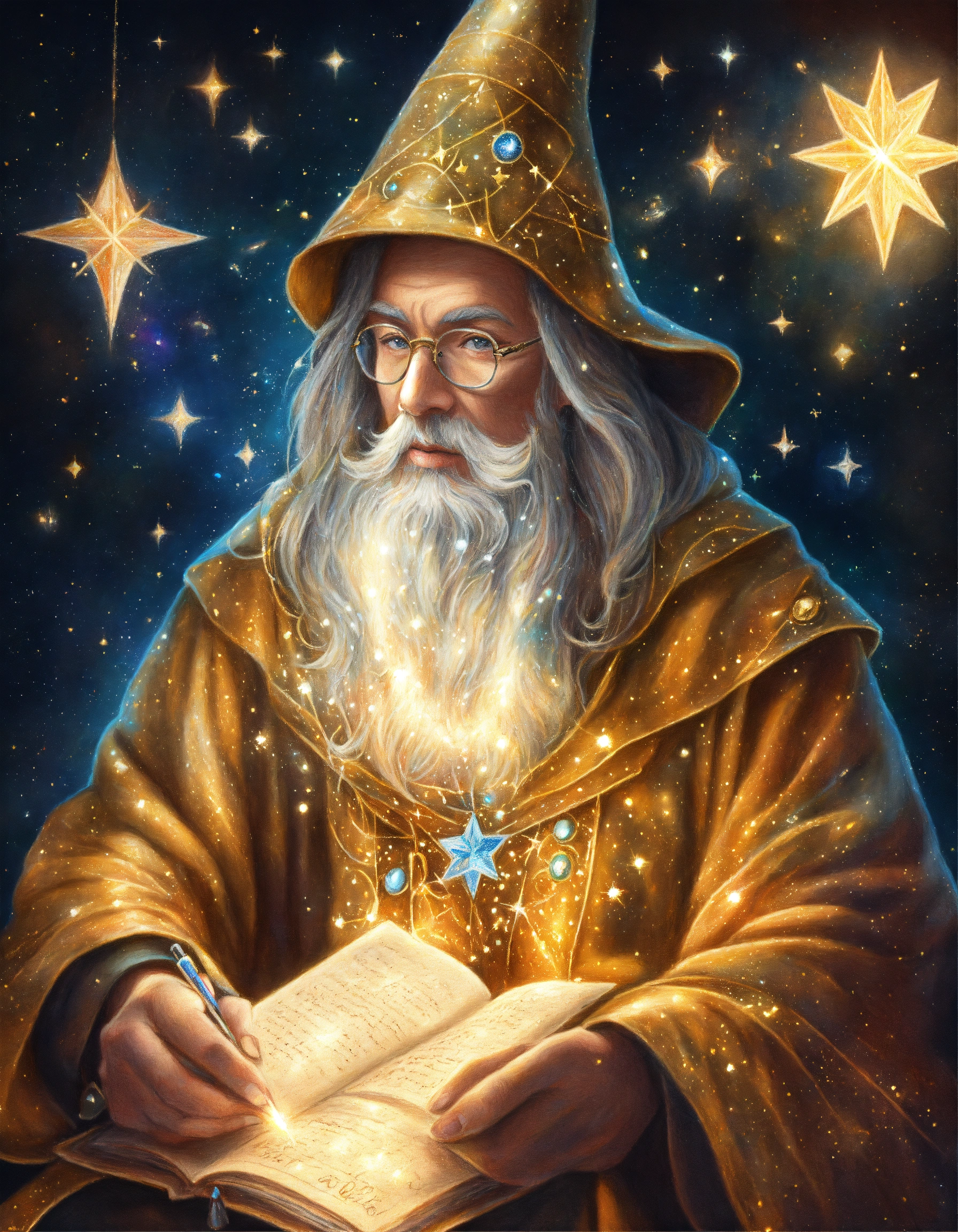 Lexica - Realistic colored pencil drawing of an old alchemist wizard ...