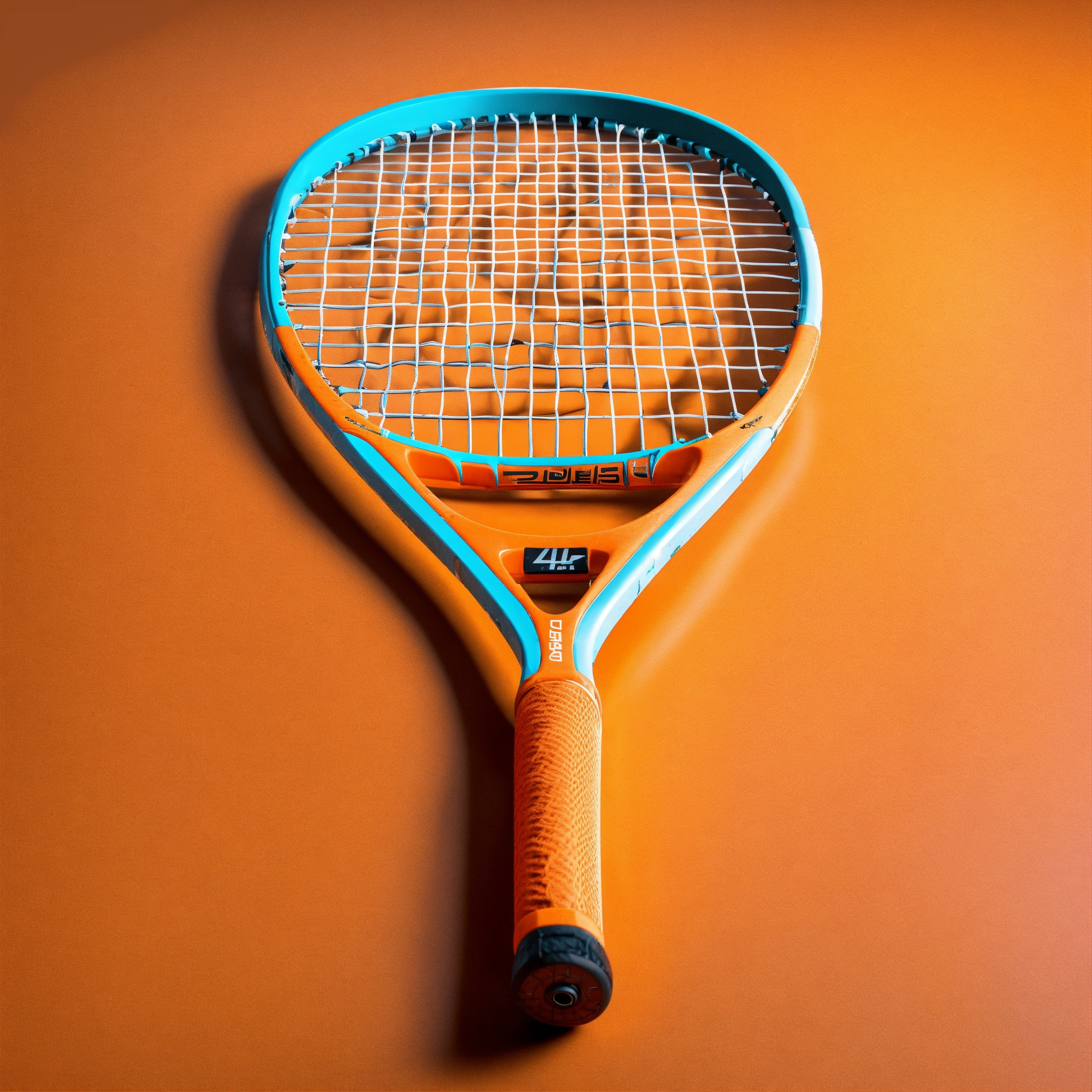 Lexica - Orange broken futuristic tennis racket