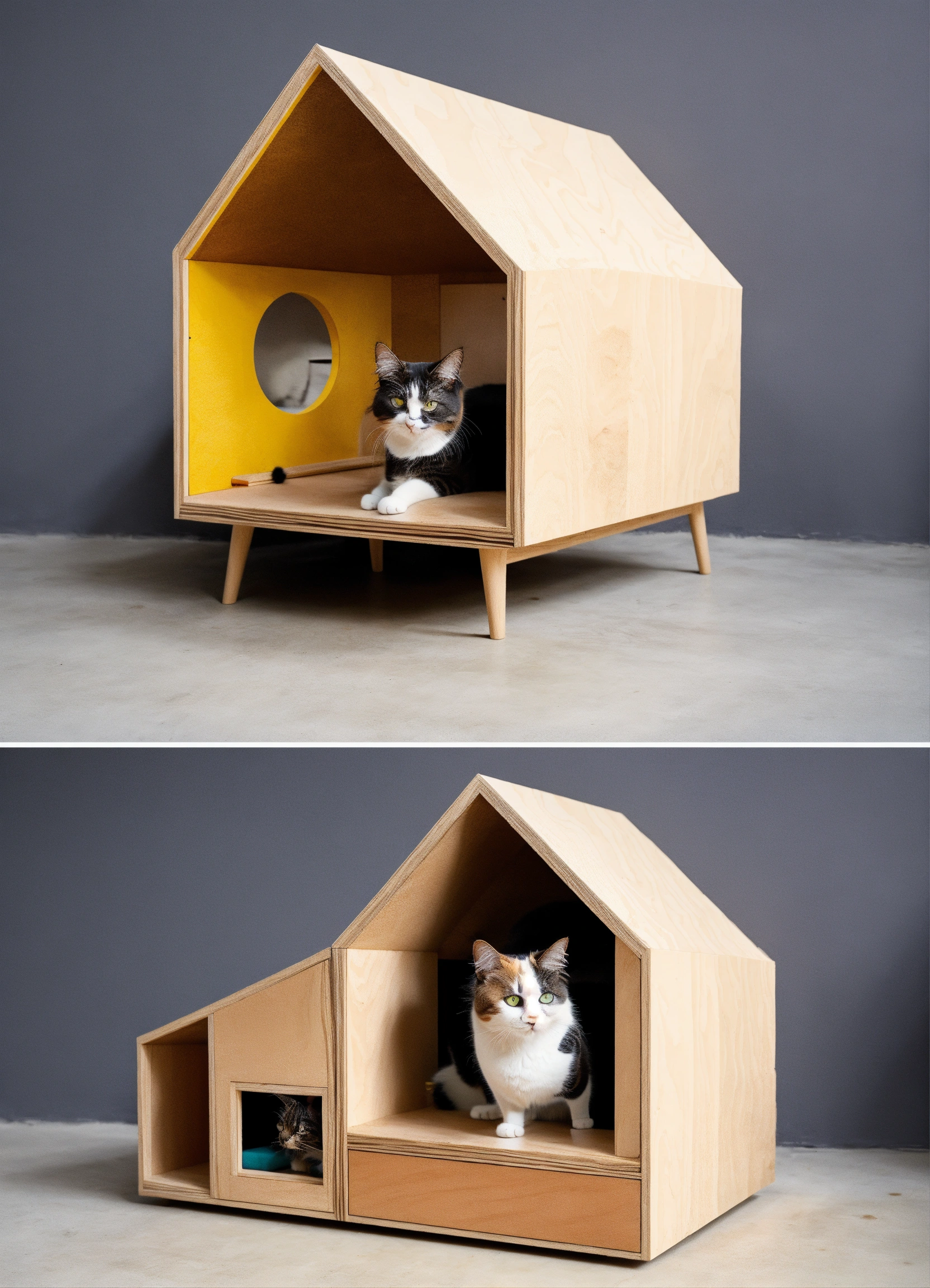 Lexica - Cat houses made of plywood, stylish modern expensive design