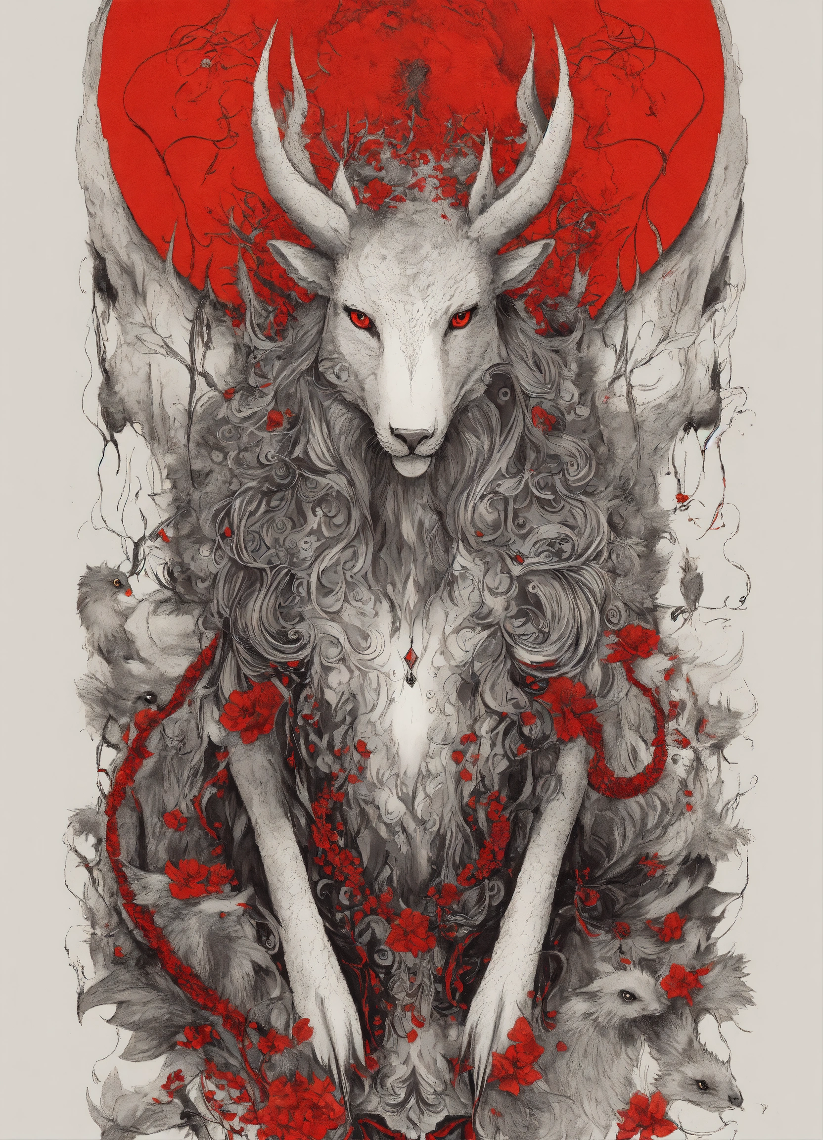 Lexica - INK DRAWING MYSTICAL creatures IN BLACK AND WHITE with hints ...