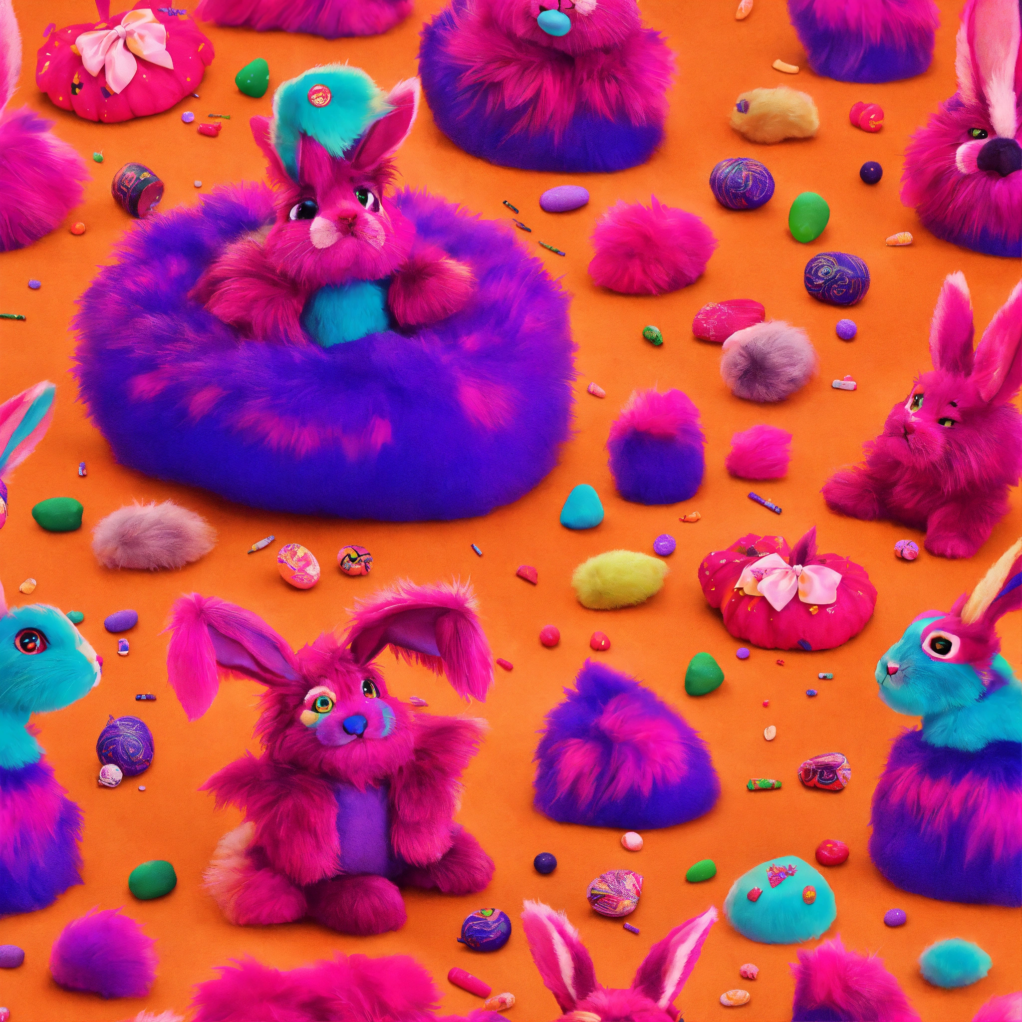 Lexica - Insane chinese furry toy halloween bunny vibrant colors ...
