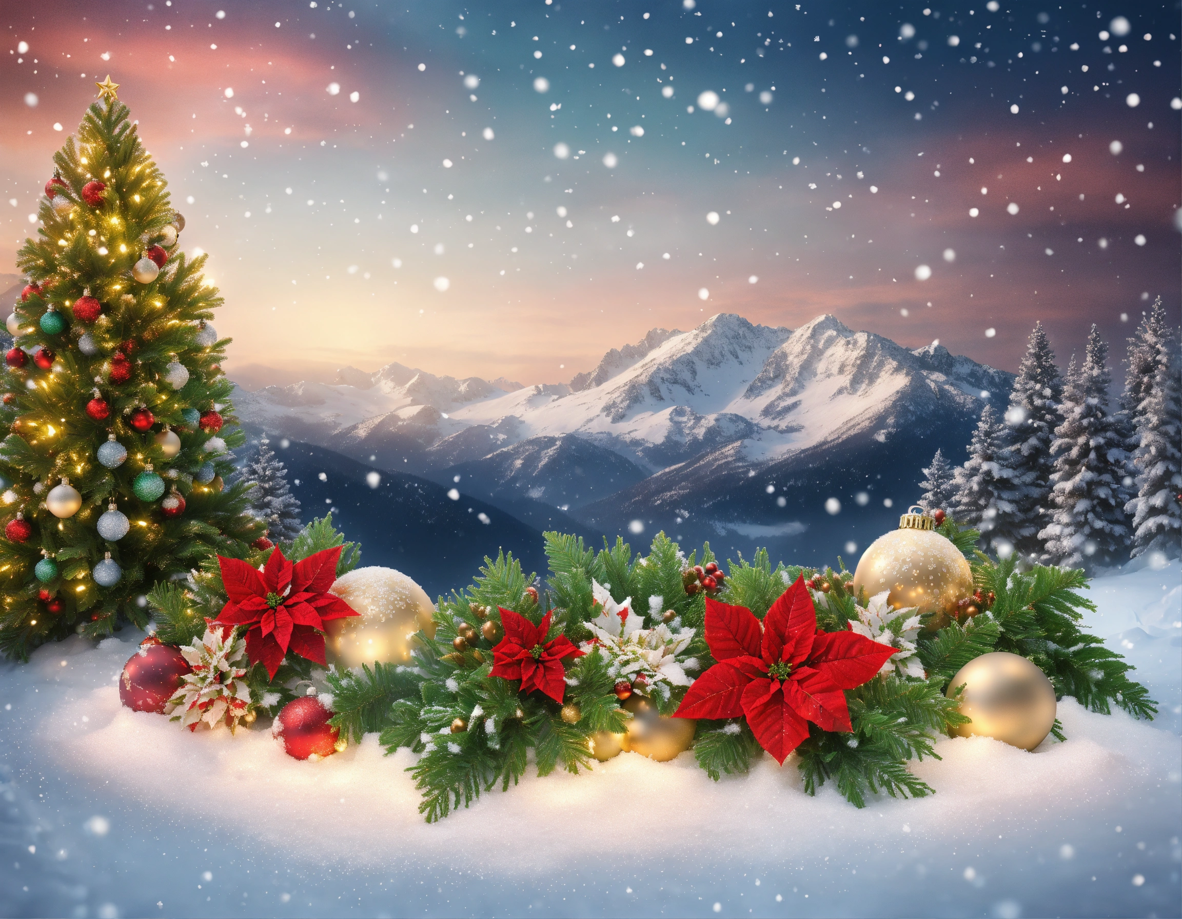 Lexica - Christmas bordered vignette .cascasdes of snow ice and lights ...