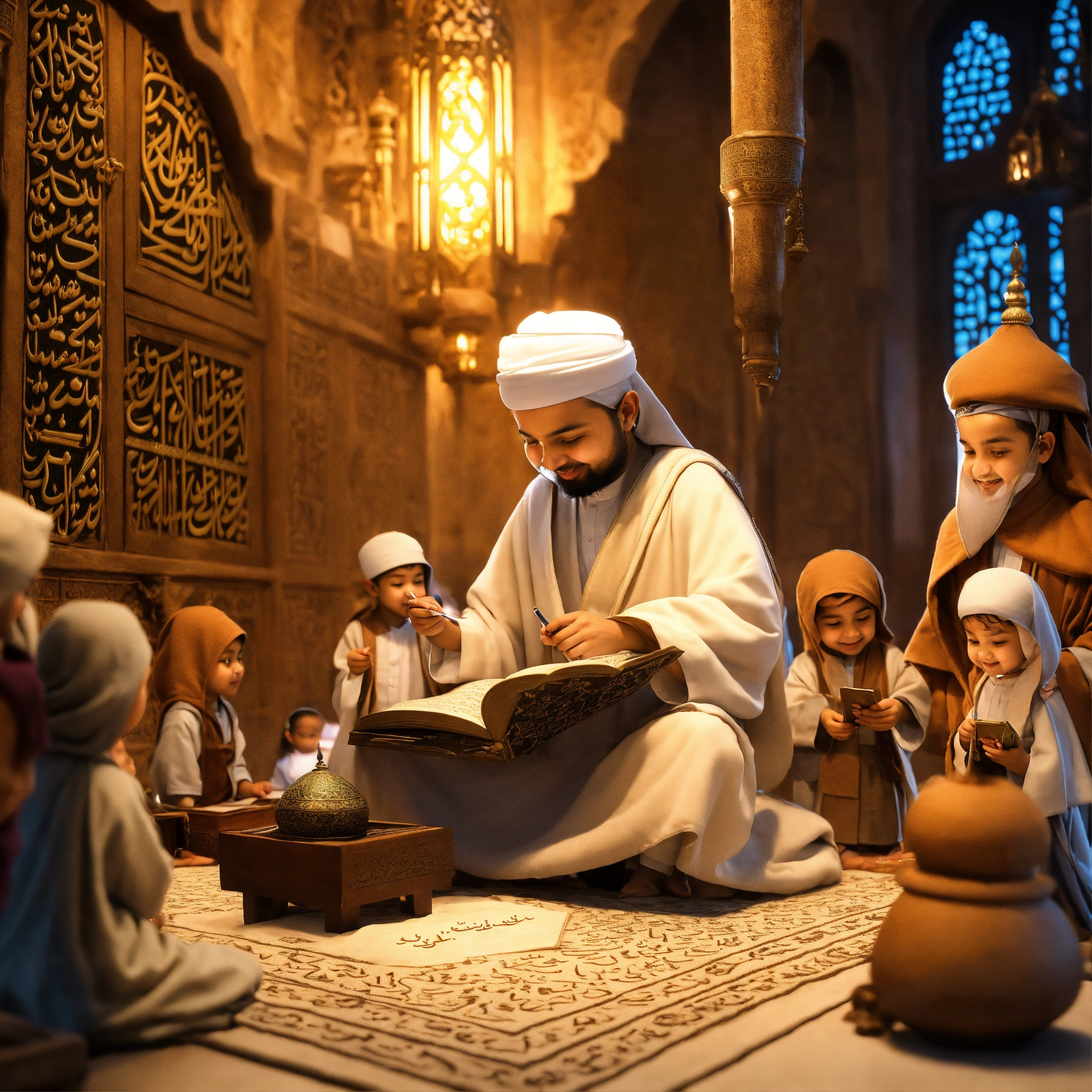 Lexica 3D mascot of the Islamic hero as a child, Zaid bin Thabit, a