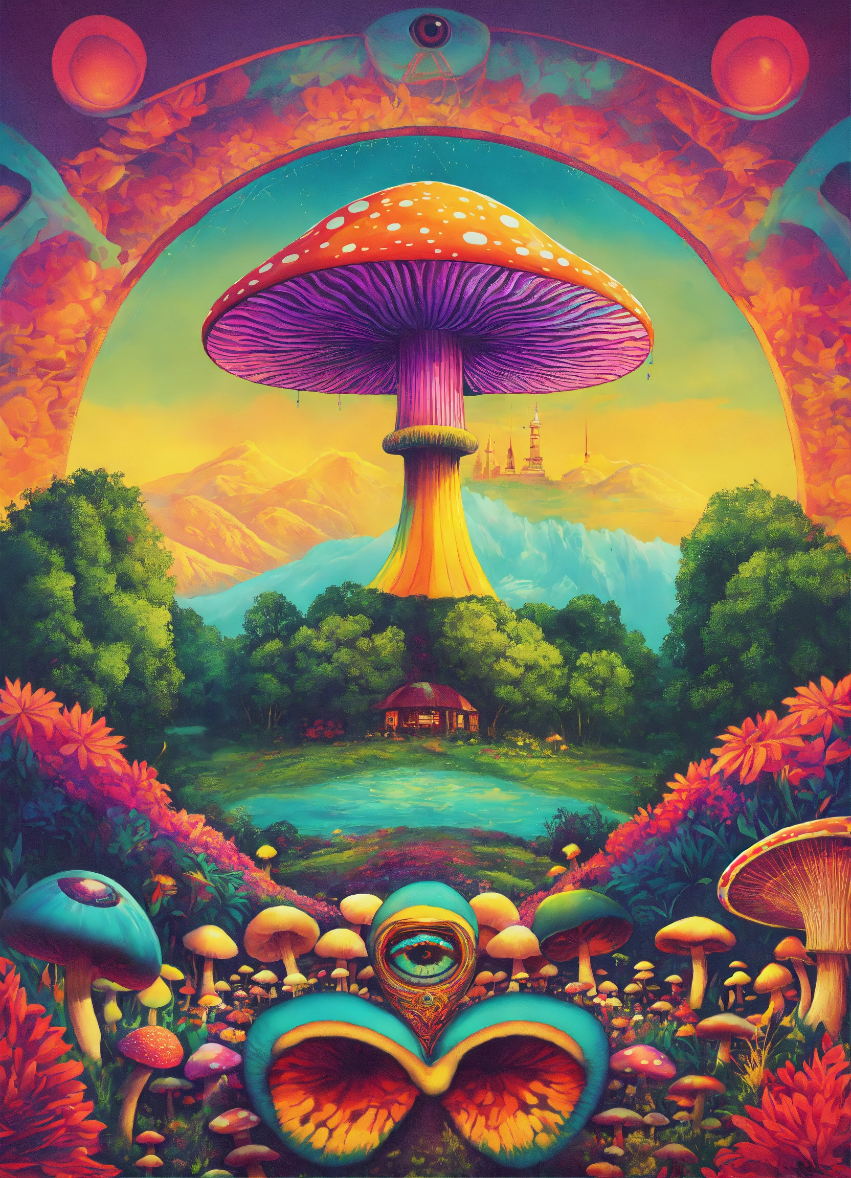 Lexica - A poster for a psychedelic trance party rave music inspired by ...