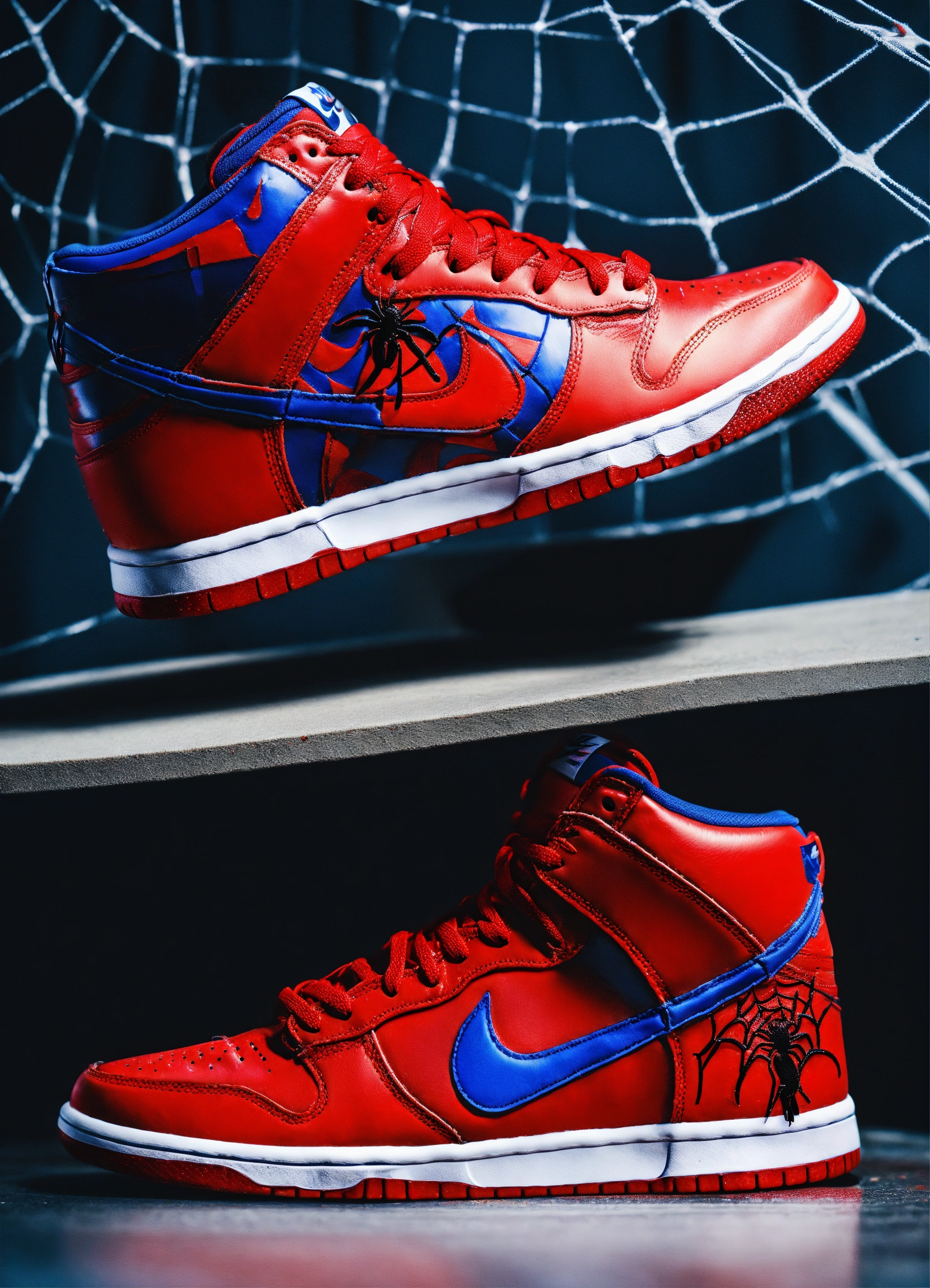 Lexica - A pair of Nike dunks with a Spider-Man theme