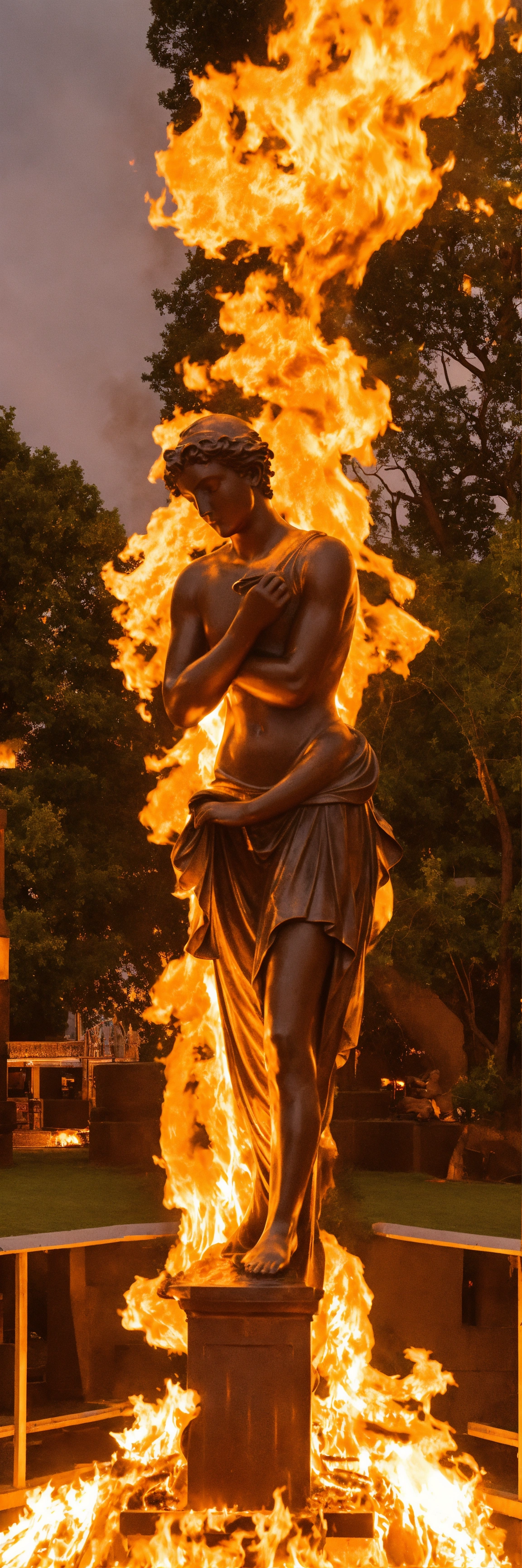 Lexica - Fire Beneath a Bronze Statue