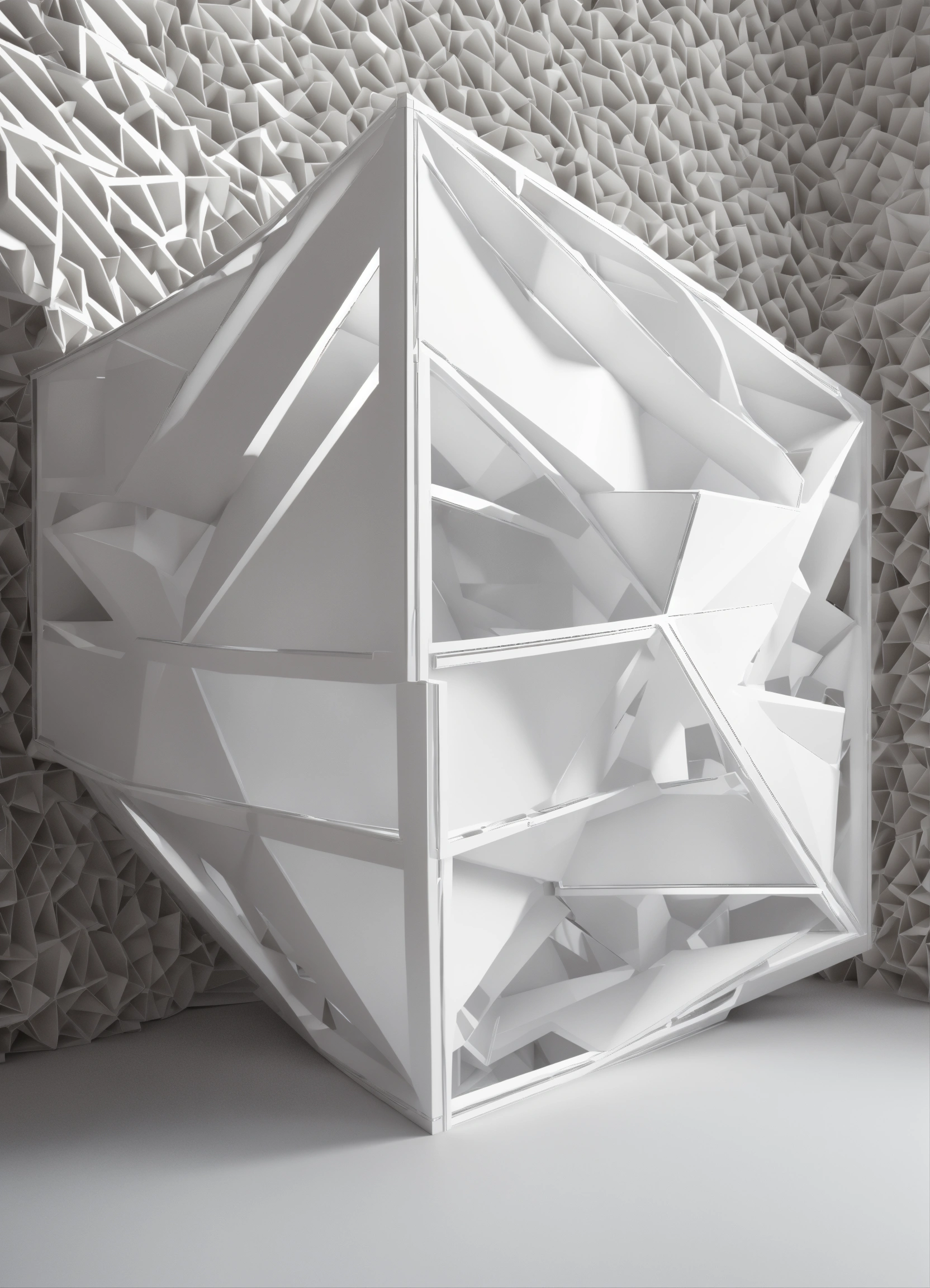 Lexica - White plastic geometric 3d render realistic light