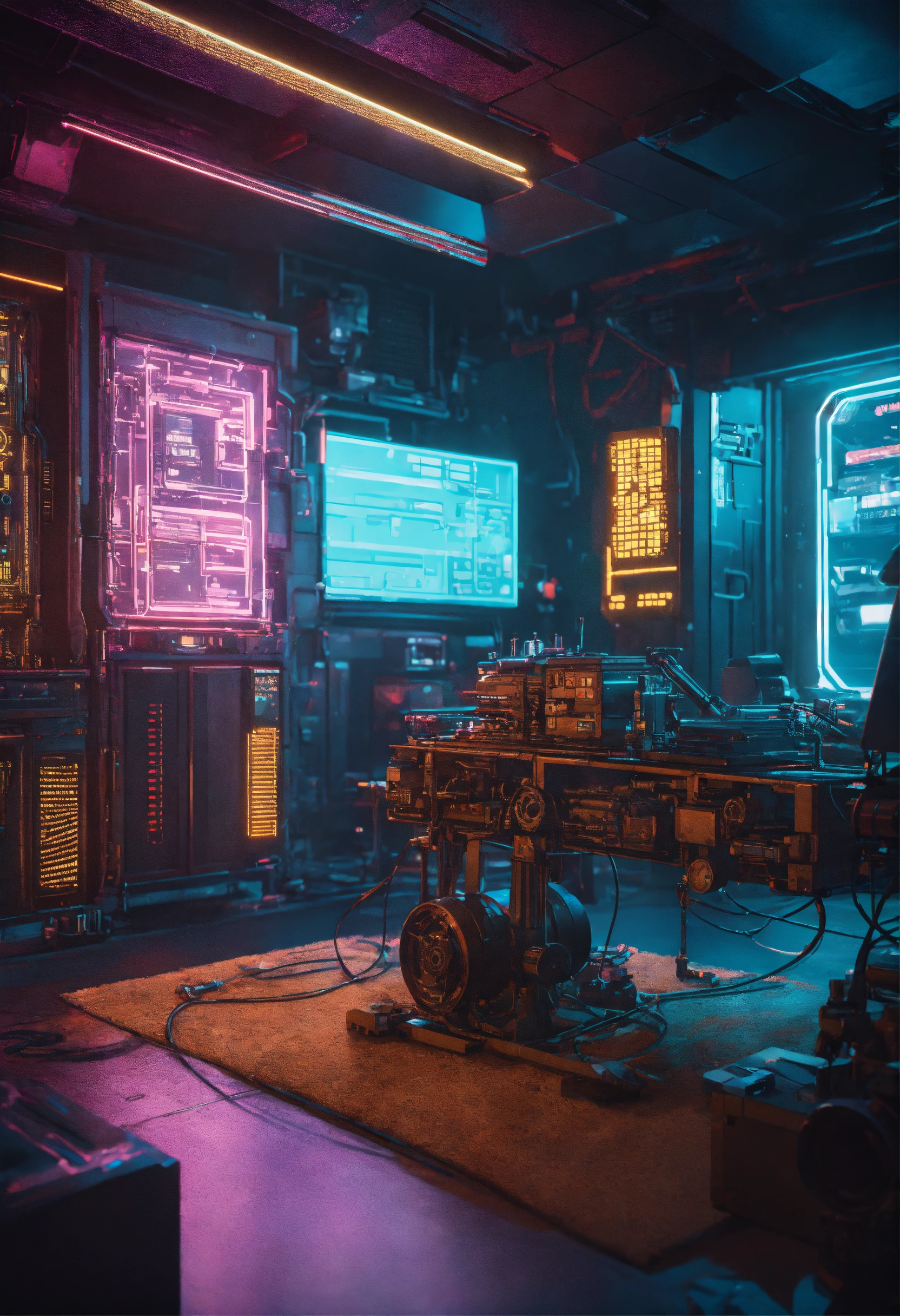 Lexica   Mechanized Room, Cyberpunk, Intricate Details, Arnold Render