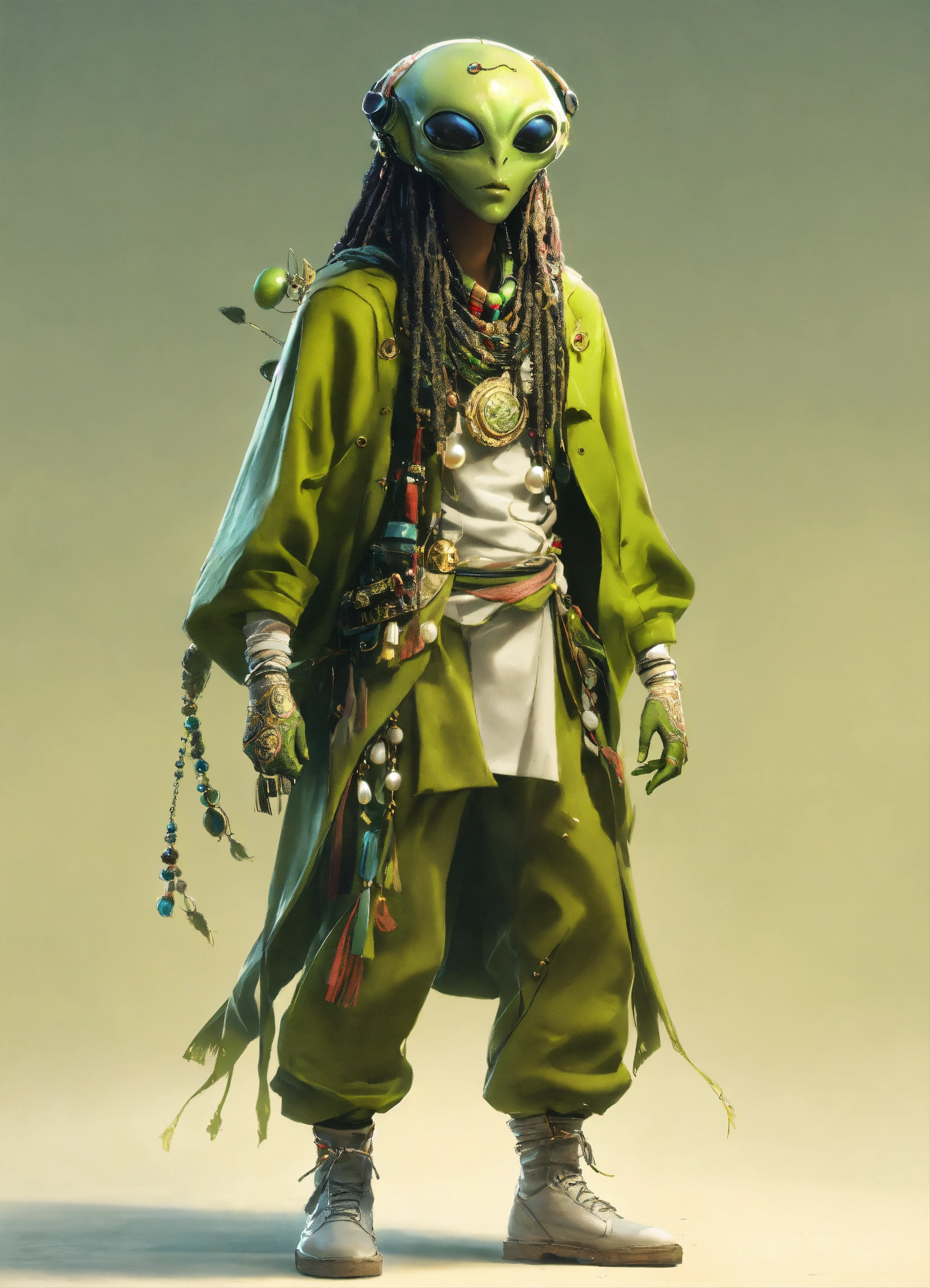 Lexica - A Alien, Hippiestyle with Rastahair, vibrand olive green and ...