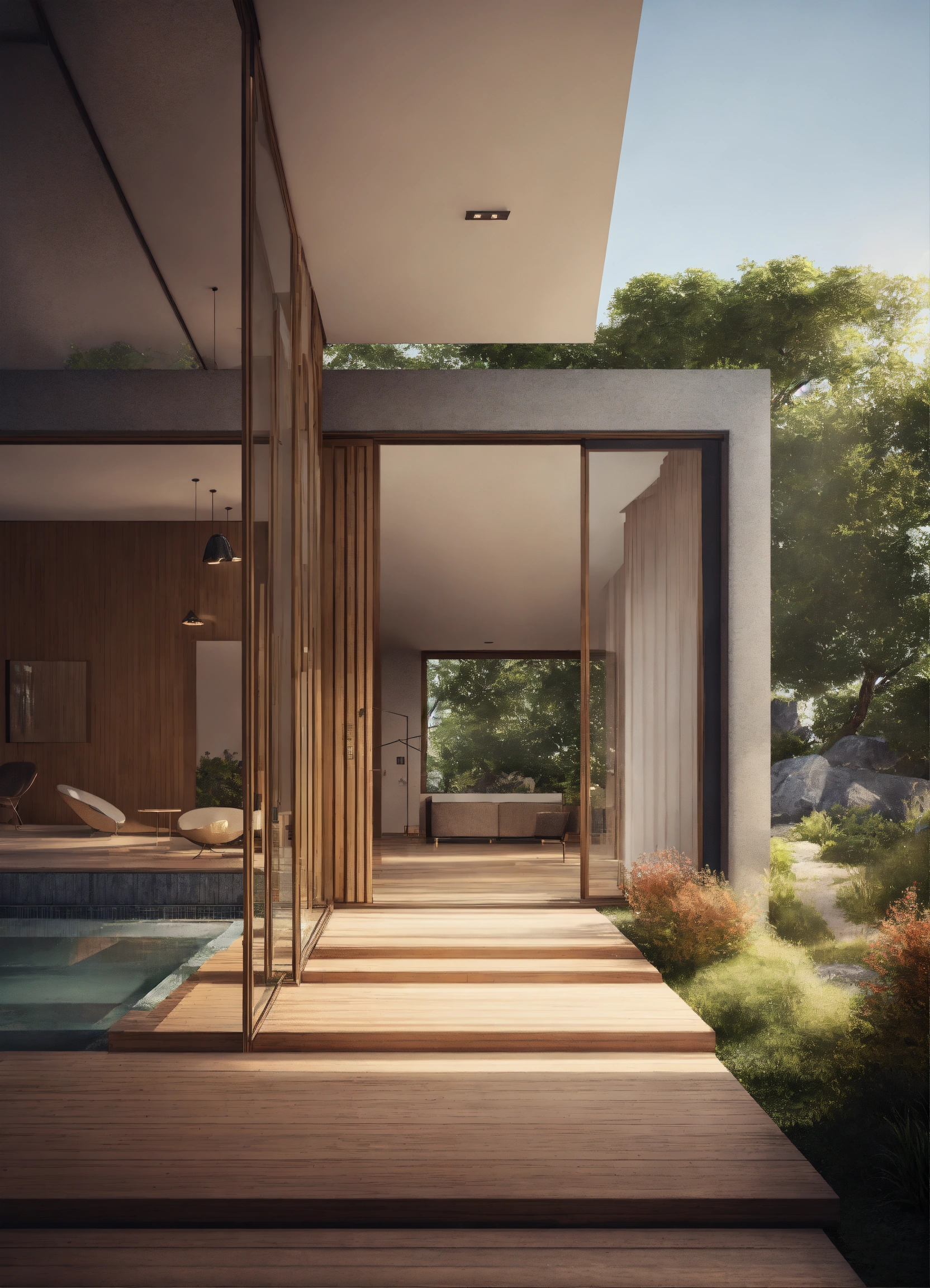Lexica - Minimalist house with huge outdoor living and decking, simple ...