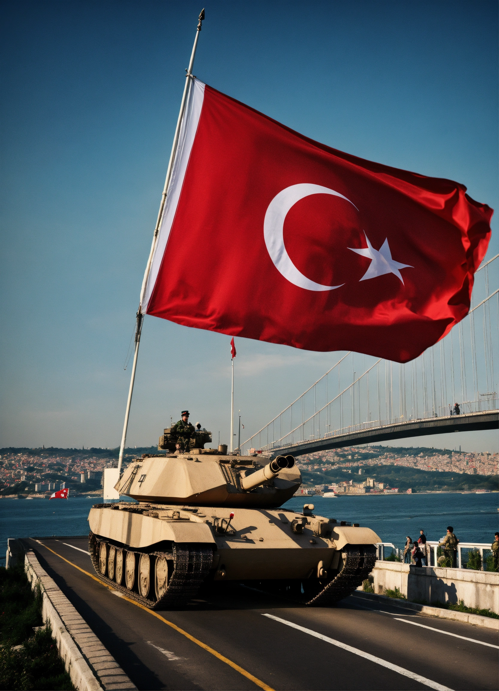 Lexica - A tank is passing over the Istanbul Bosphorus Bridge and ...