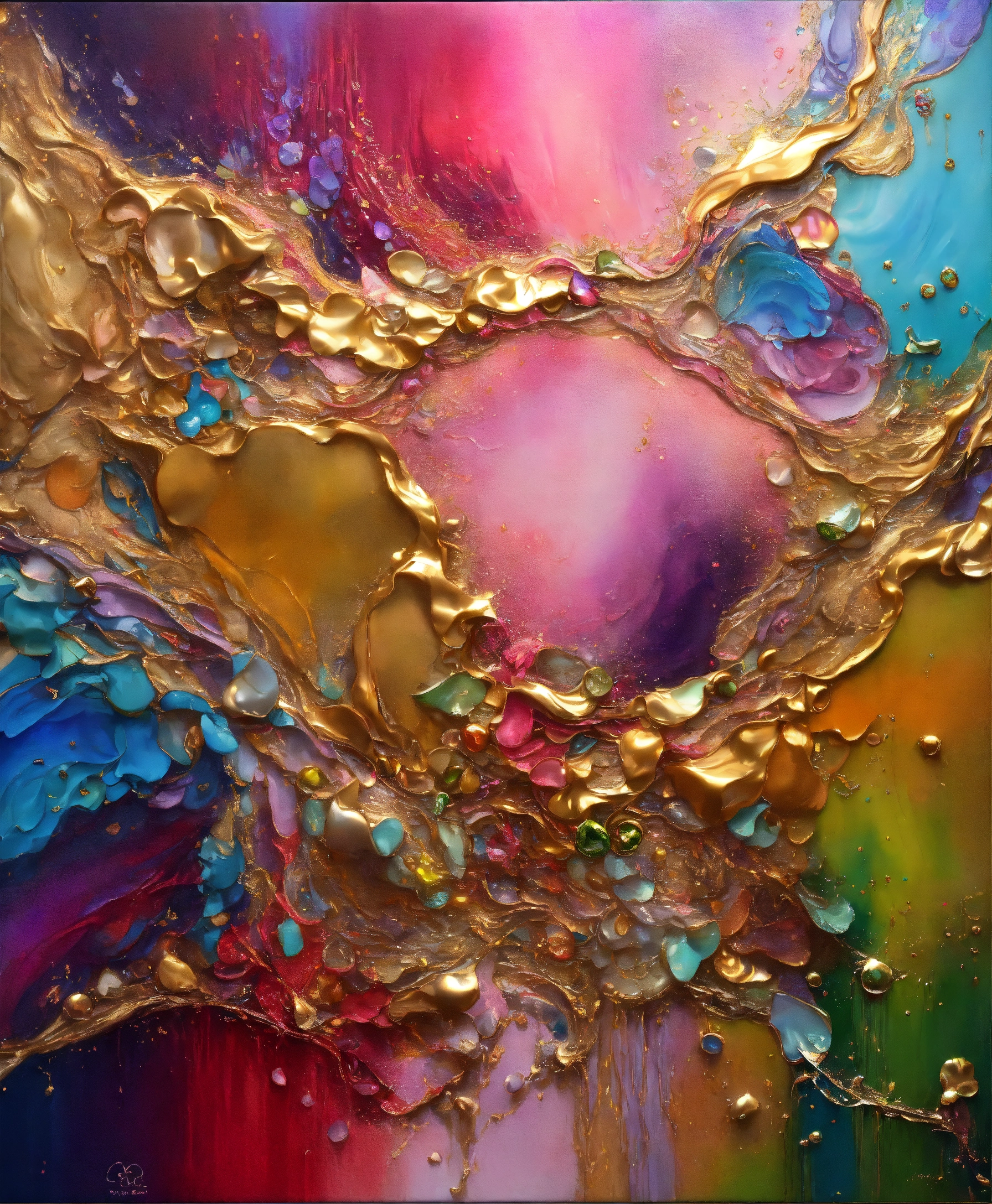 Lexica - Colorful abstract painting oil and water complex complicated ...