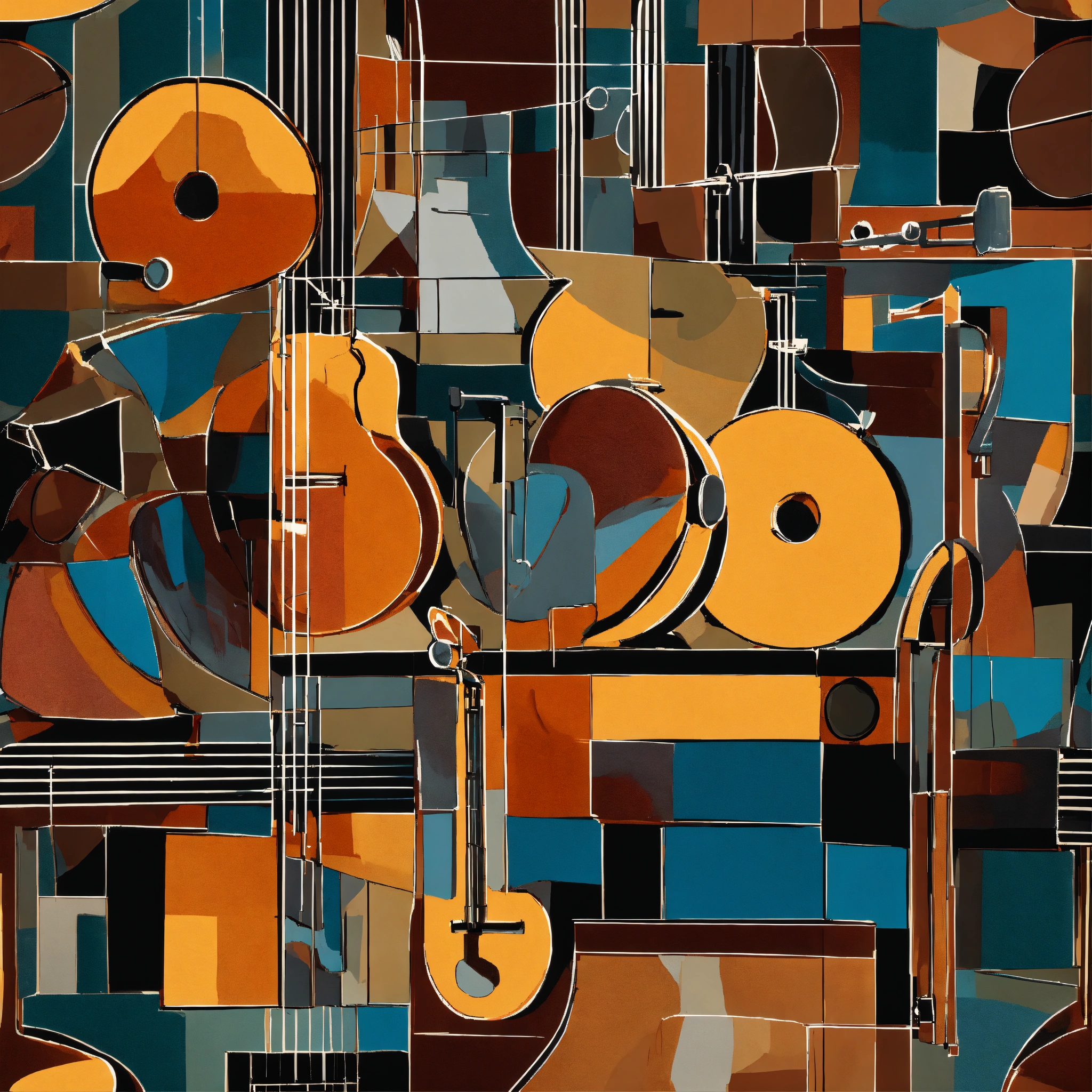 Lexica - Produce a electrifying 3D cubist-inspired painting of jazz ...