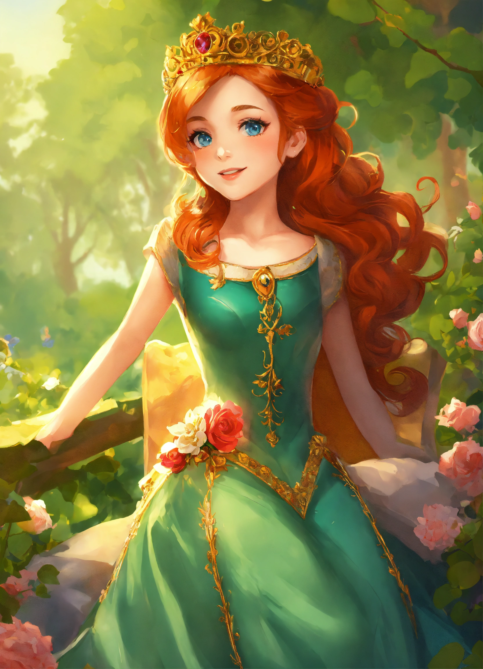 Lexica - Princesse rousse qui hésite à embrasser un prince