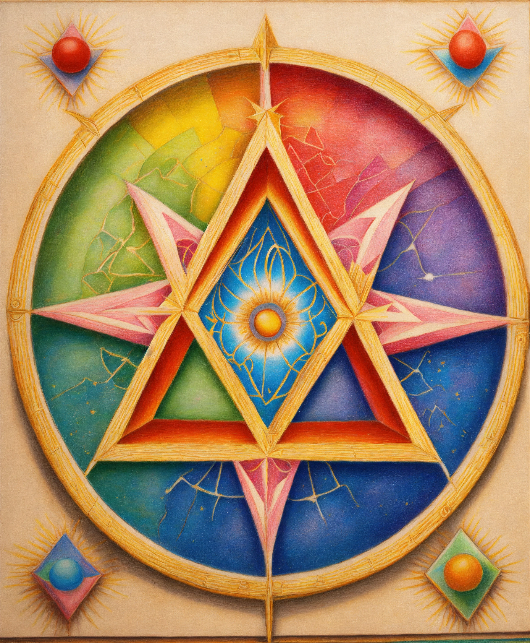 Lexica - Colored pencil drawing of an magical ocult multicolored ...
