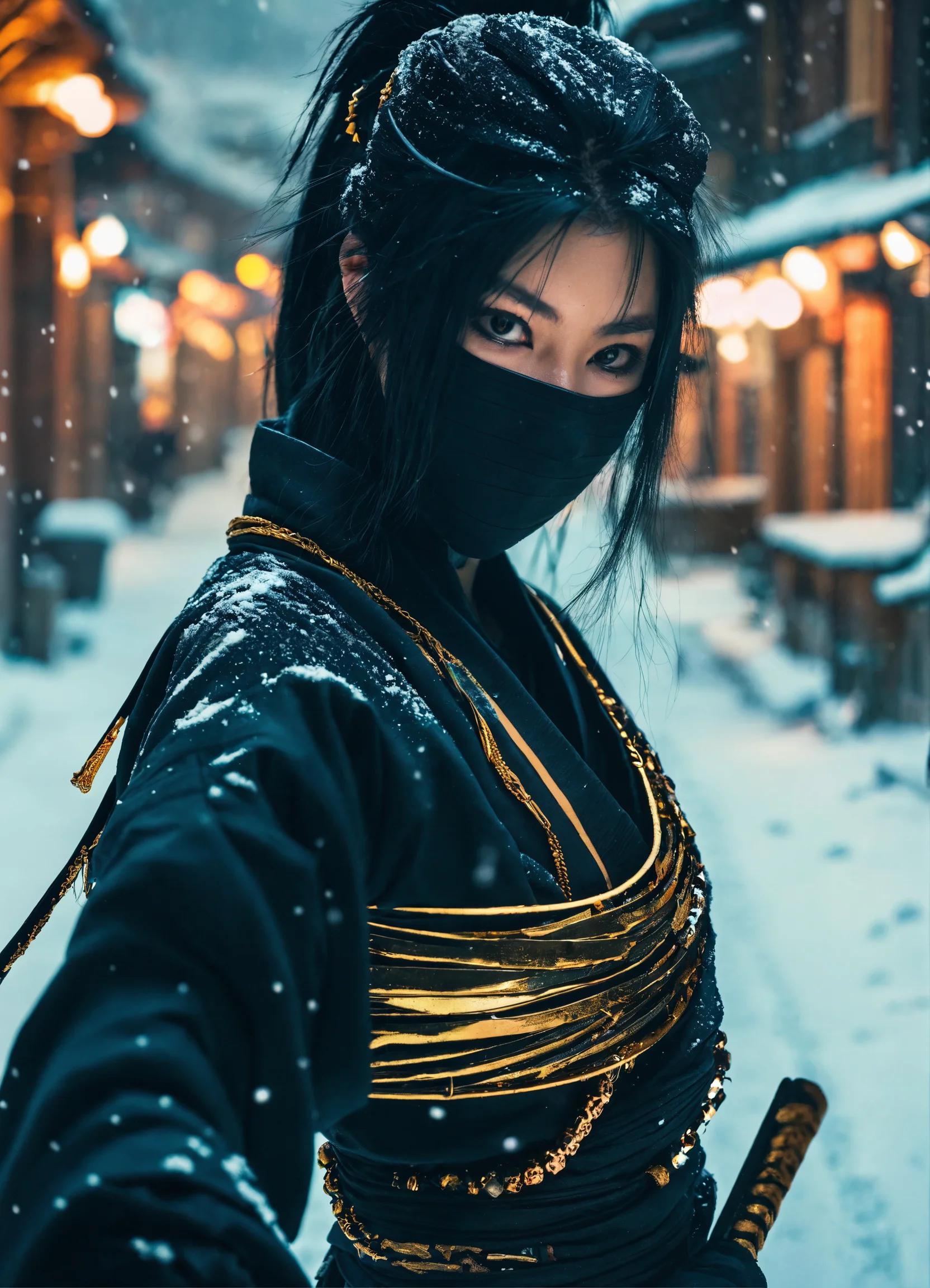 Lexica - 8k wallpaper of a mysterious beautiful kunoichi ninja wearing ...