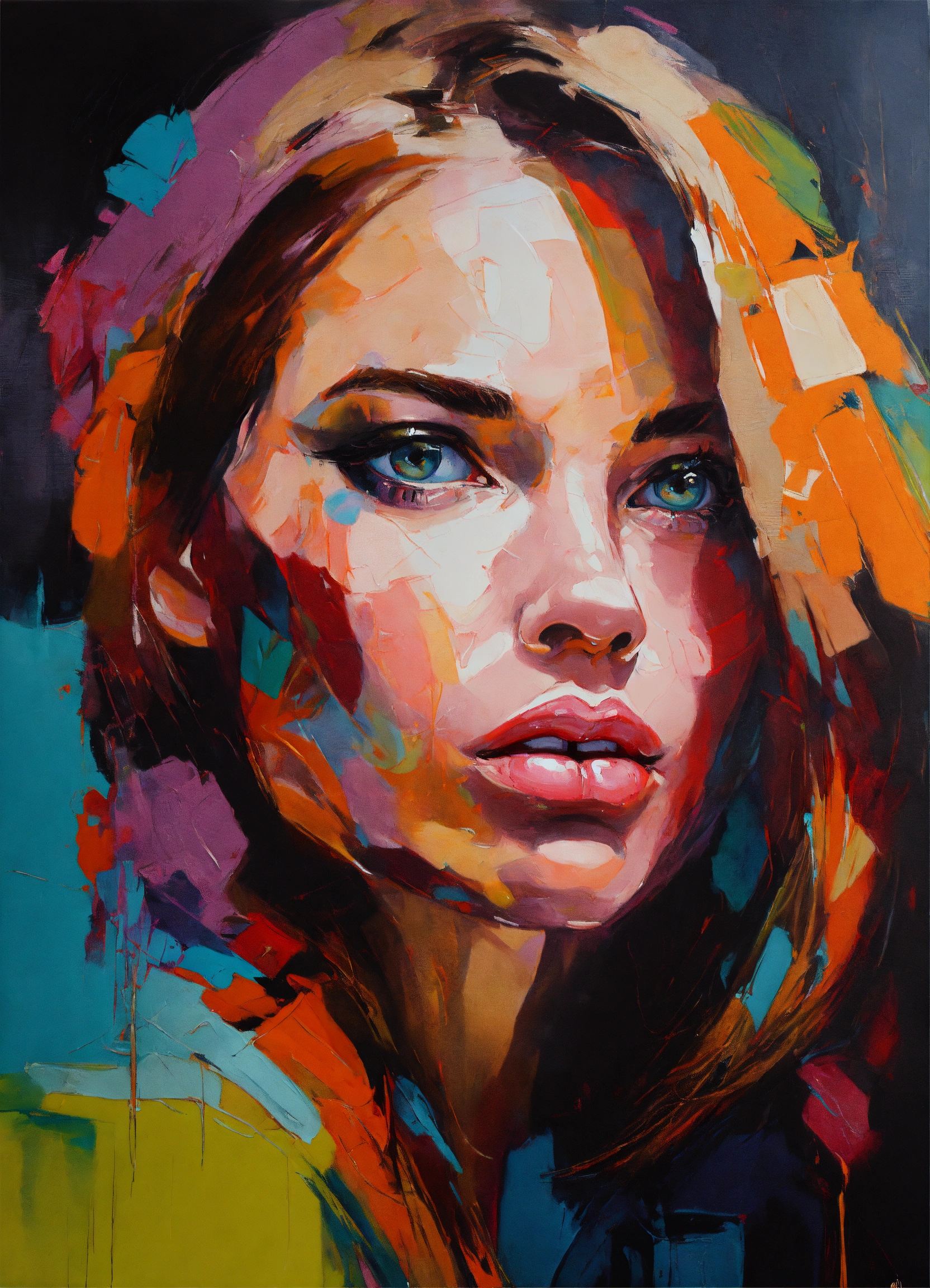 Lexica - Abstract colourful portrait painting, ultra detailed, oil ...