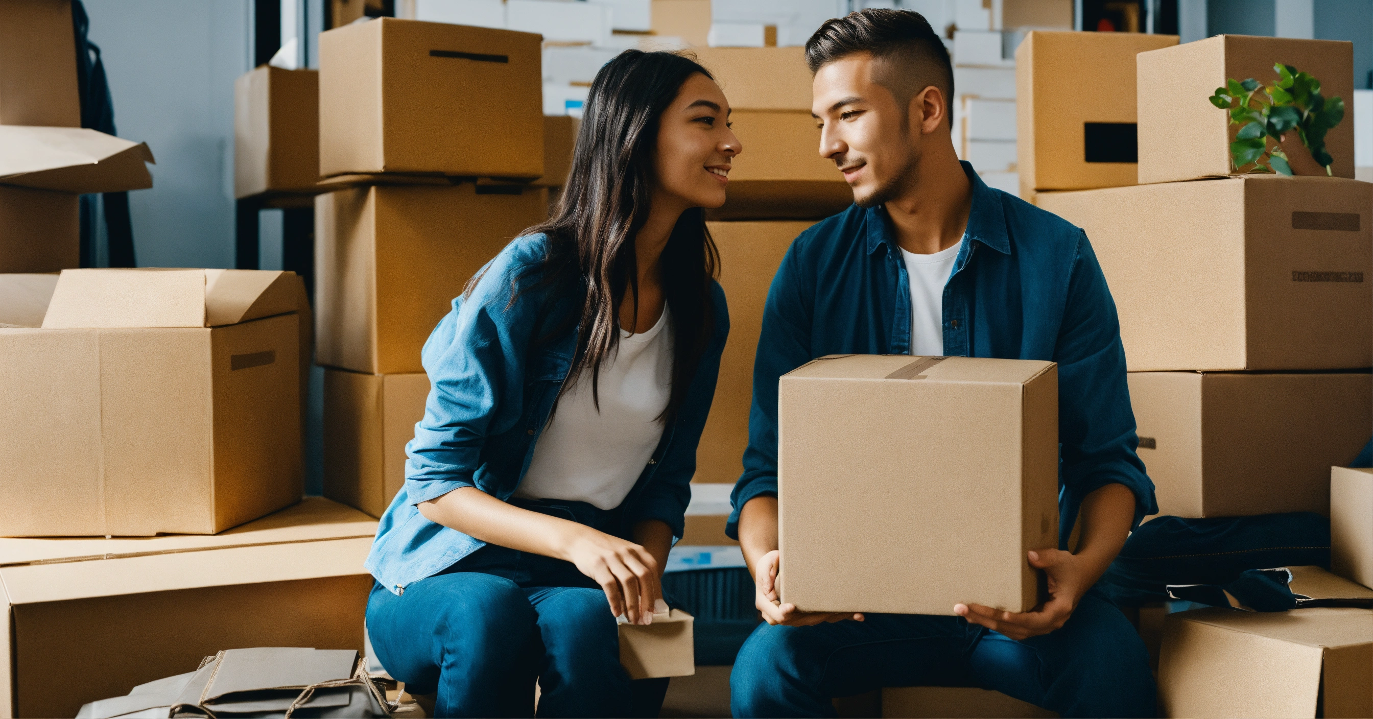 Lexica - Dropshipping photo of two people with boxes