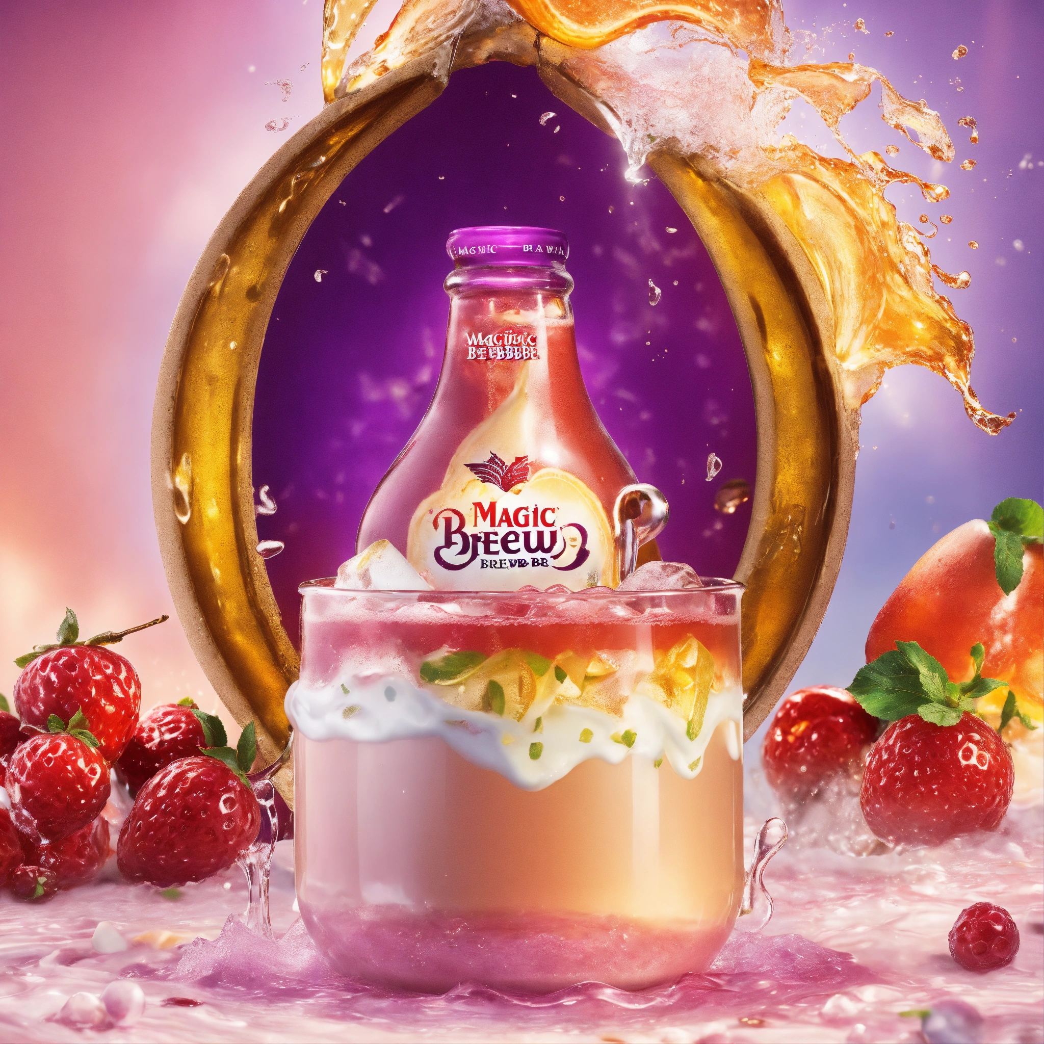 Lexica - Photorealistic advertisement for magic brew beverage