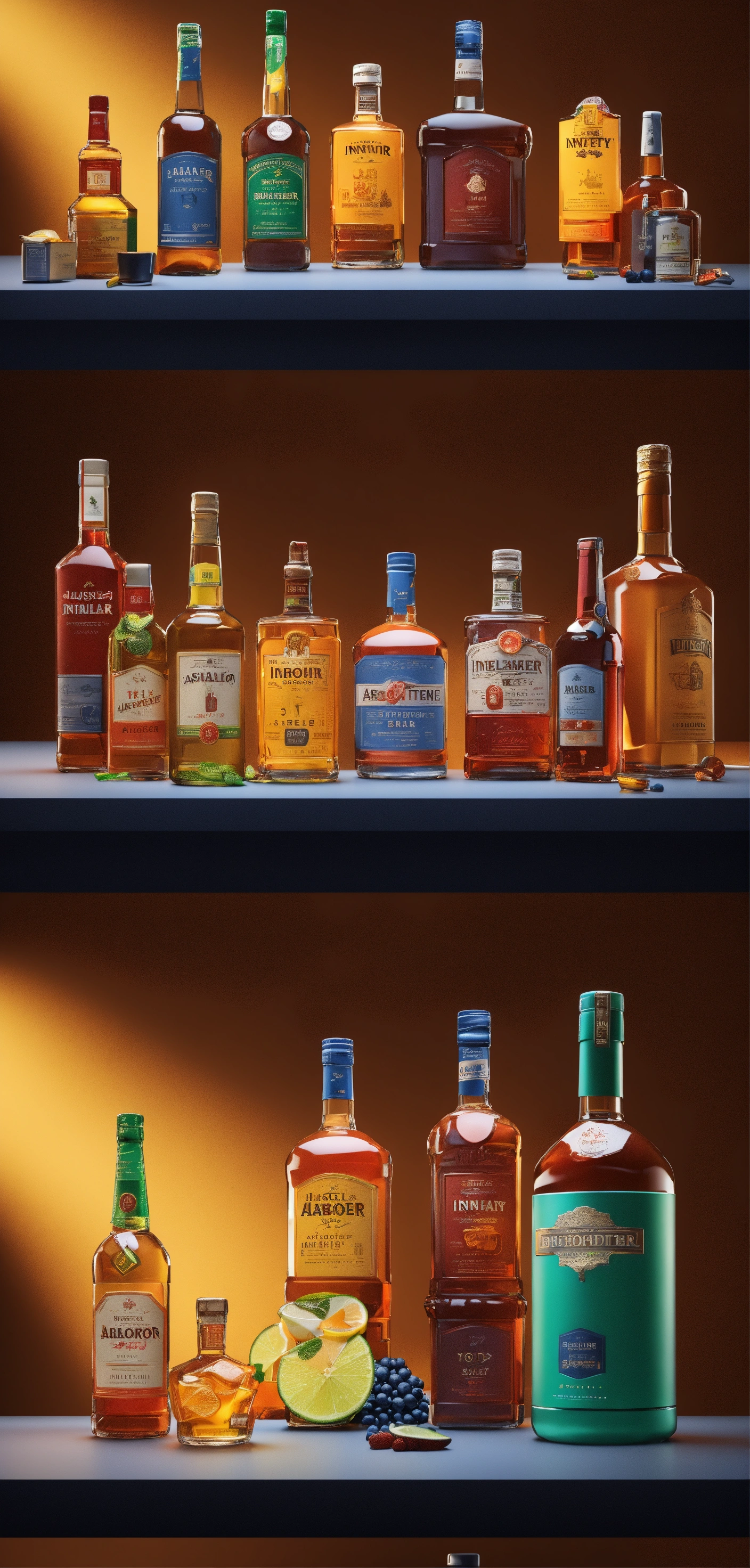Lexica - Photorealistic Minimal products displayed but unique alcohol ...