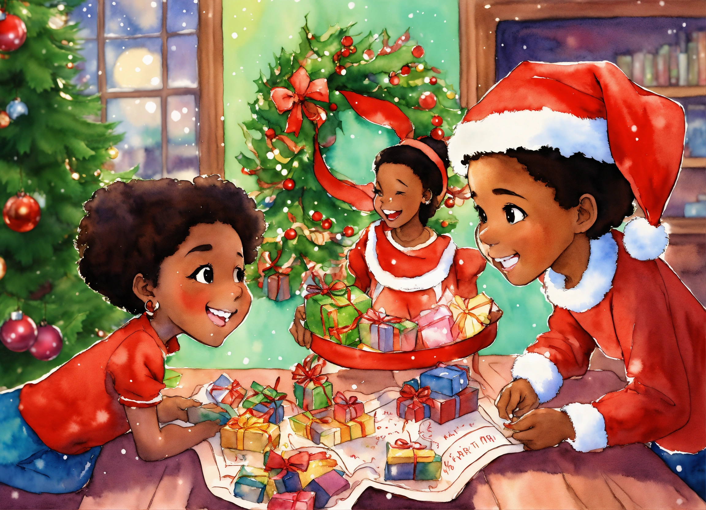 Lexica - CARTOON, ILLUSTRATION, AFRICAN AMERICAN CHRISTMAS season ...