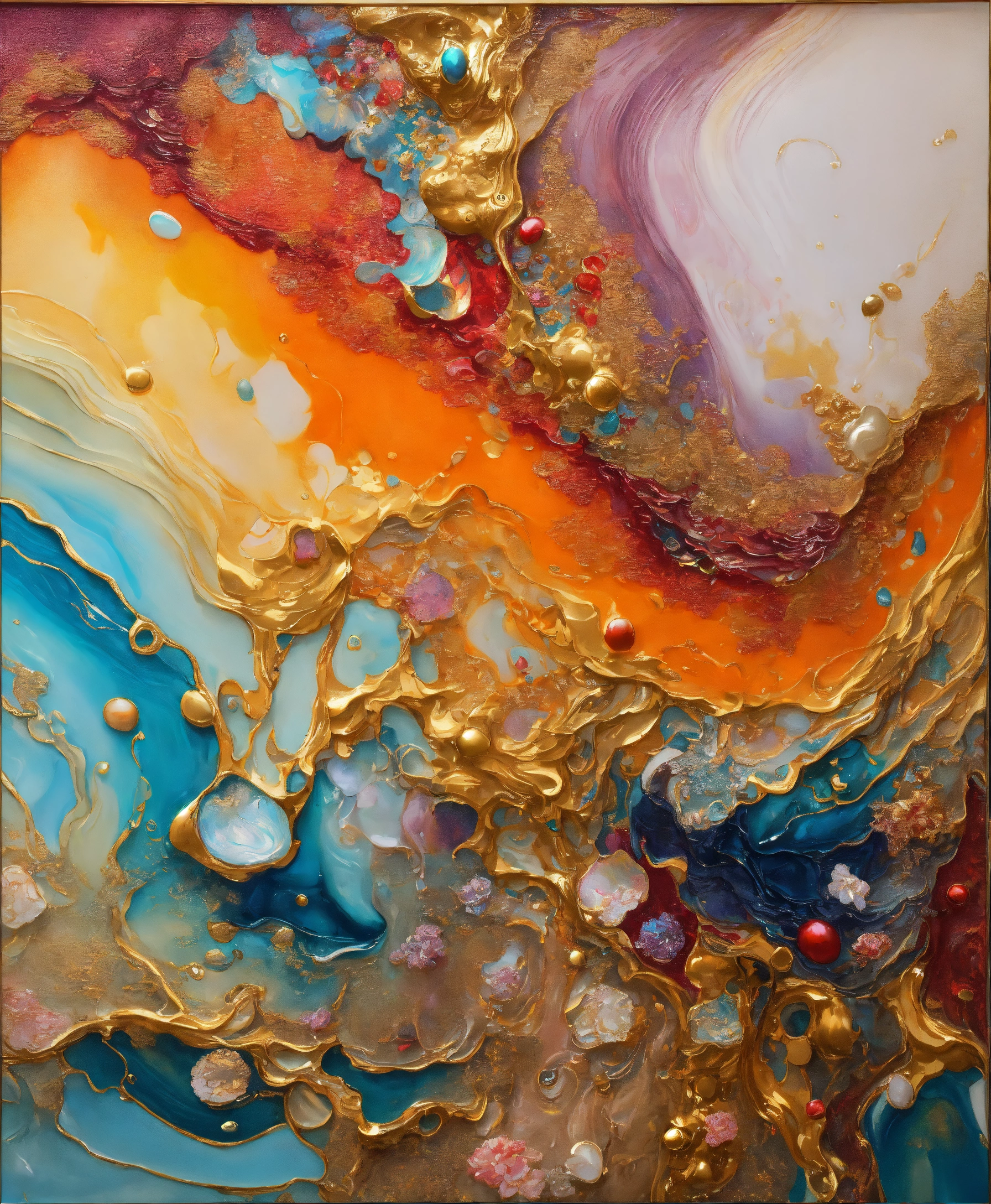 Lexica - Colorful abstract painting oil and water complex complicated ...