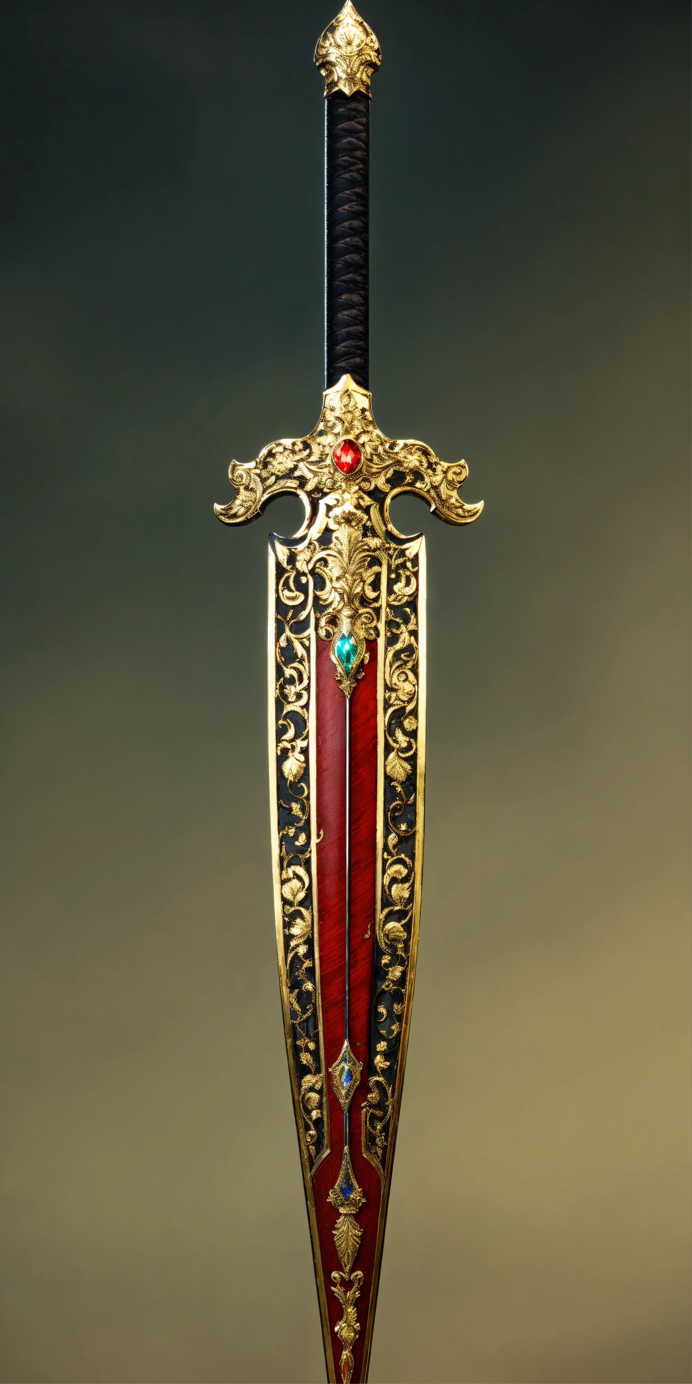 Lexica - Richly decorated long sword, realistic, ultra detailled