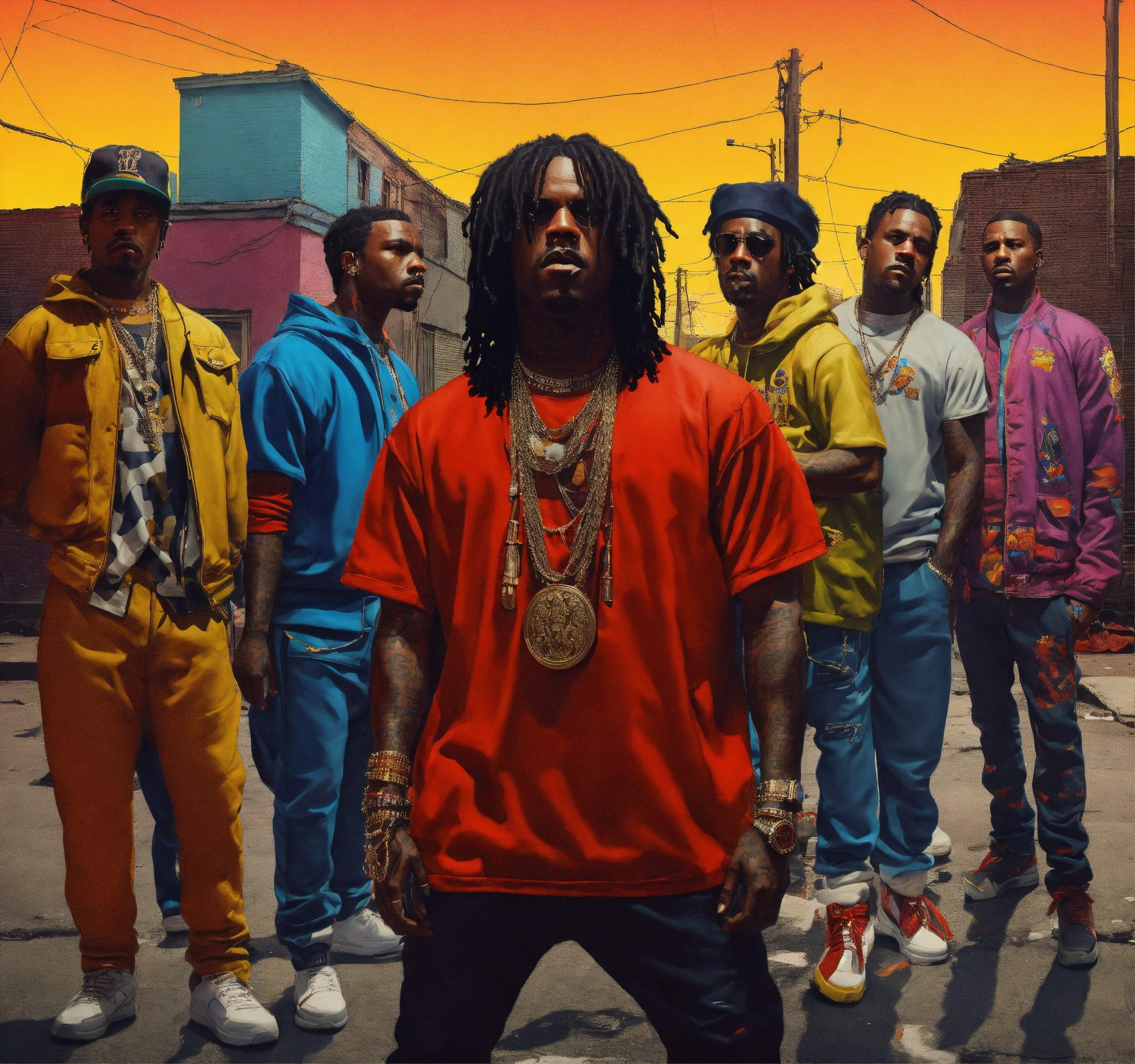 Lexica - Sky view Pop art, hyperrealist full body portrait of black ...