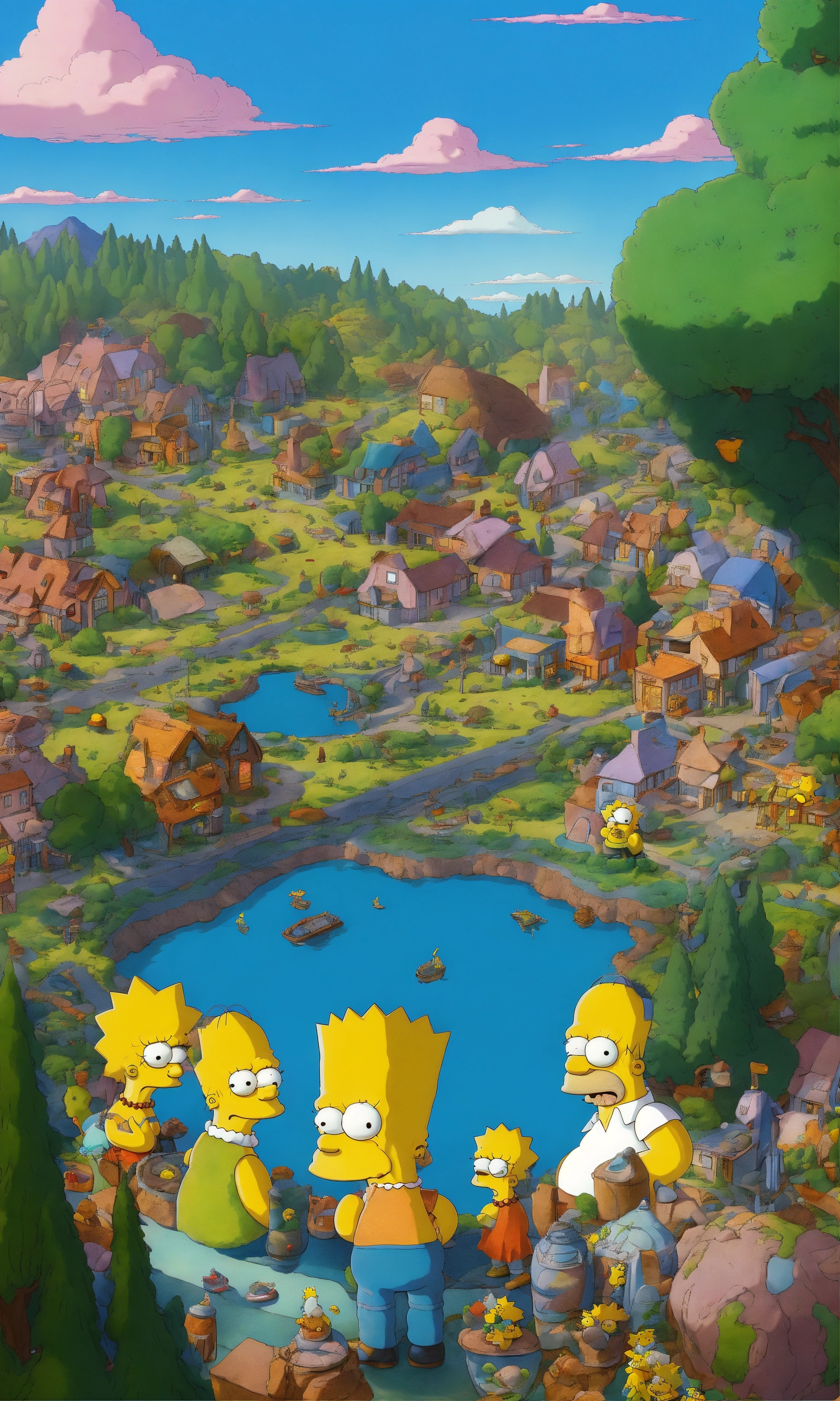 Lexica - The simpsons looking at the Earth, hyper realiste