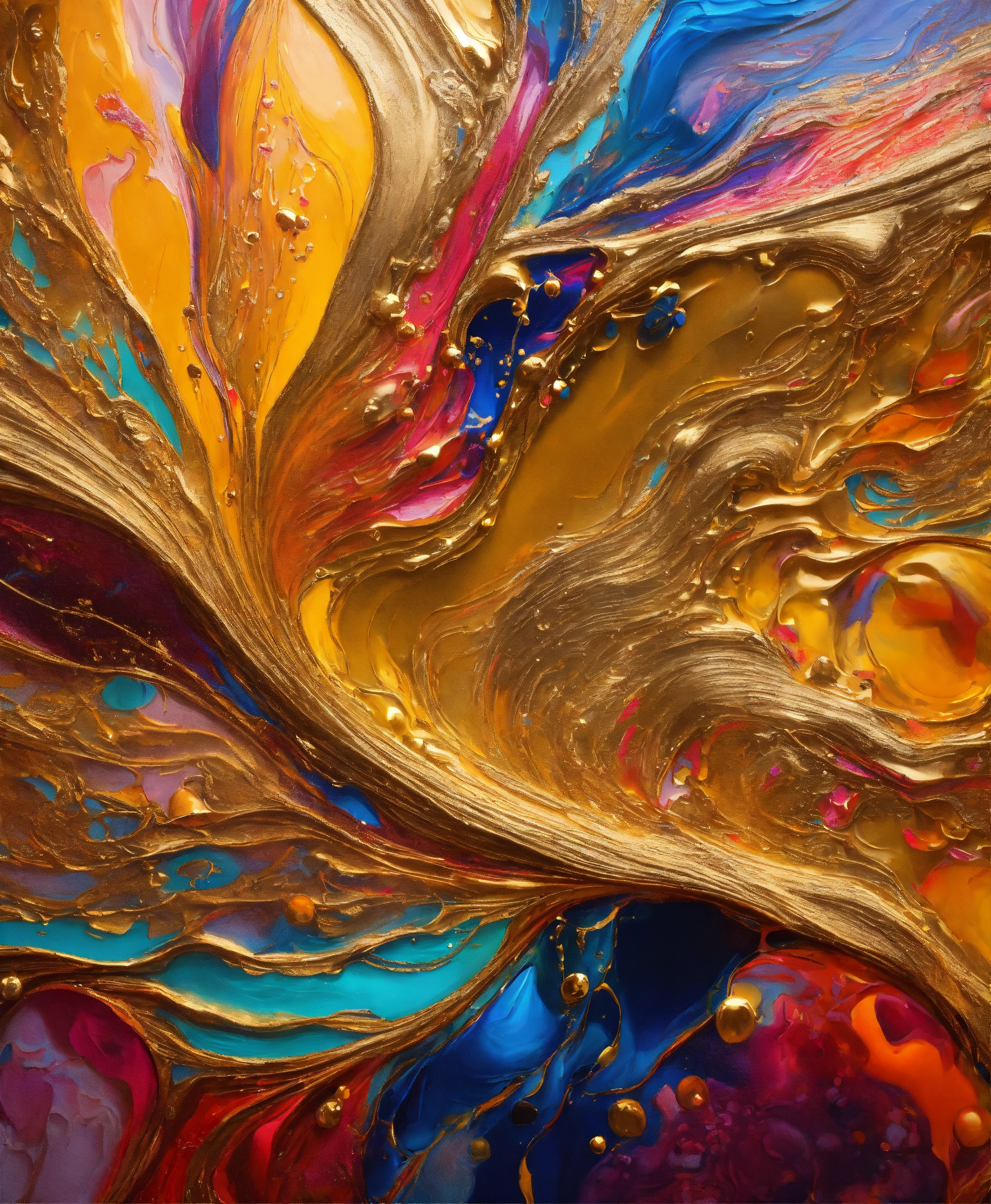Lexica - Colorful abstract painting oil and water complex complicated ...