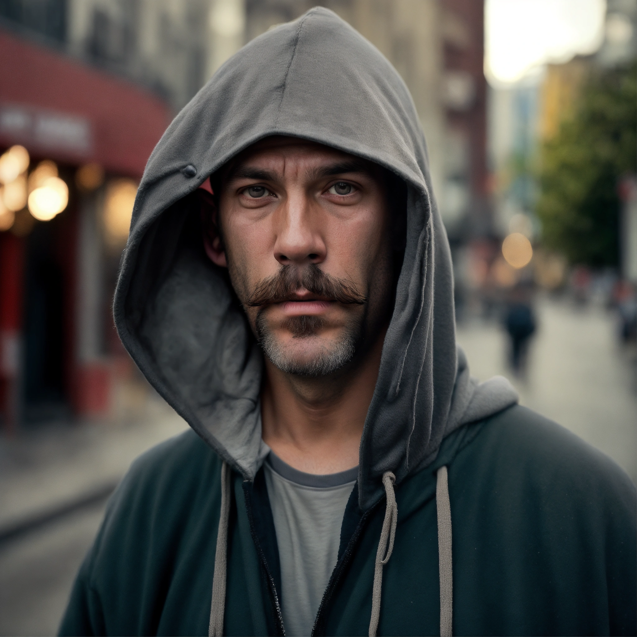 Lexica - A HOMELESS HUGE MAN WITH A HUGE LUMPY BALD HEAD, A TINY GOATEE ...