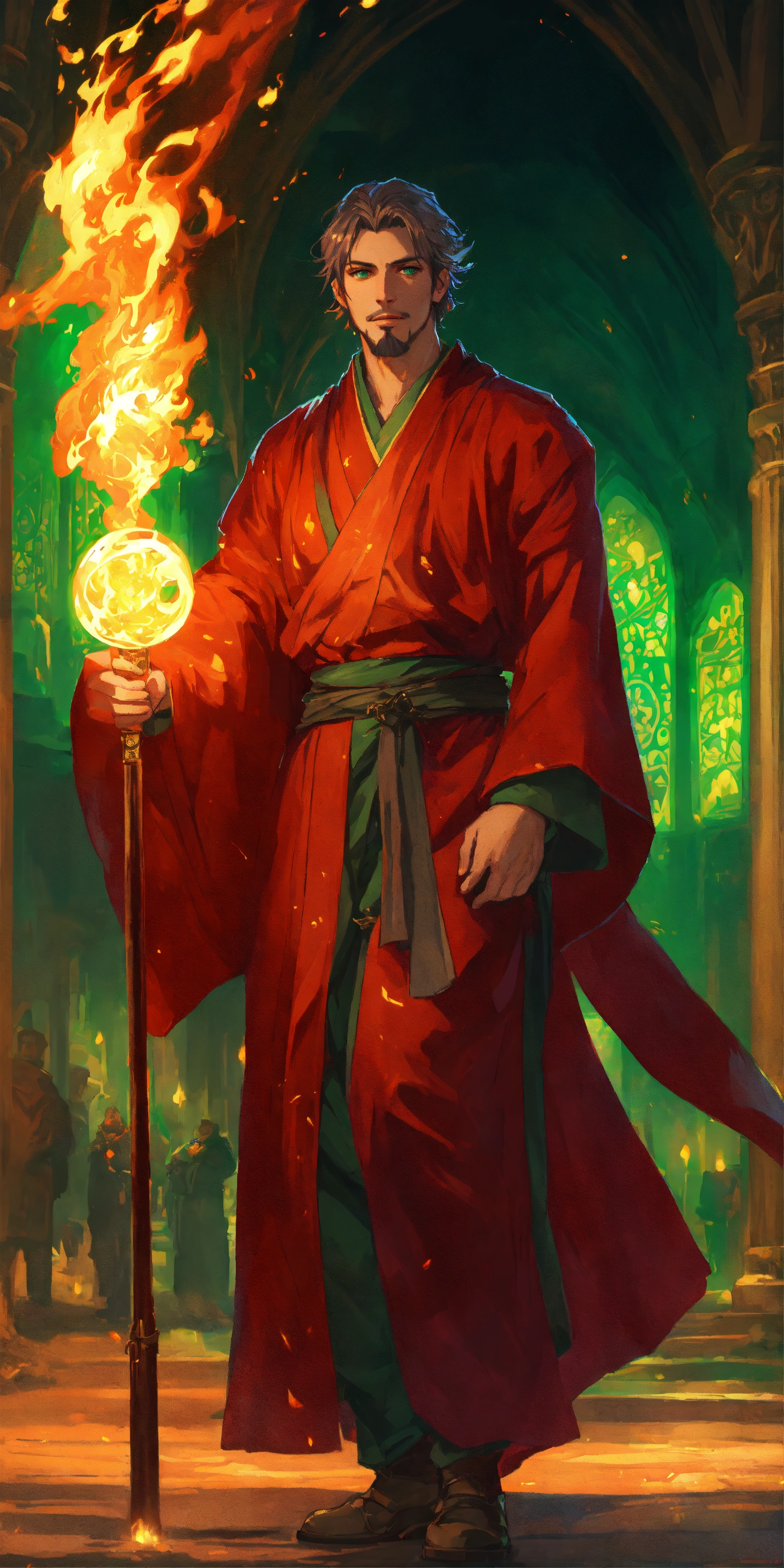 Lexica - Handsome, human, imperial male fire sorcerer with goatee ...