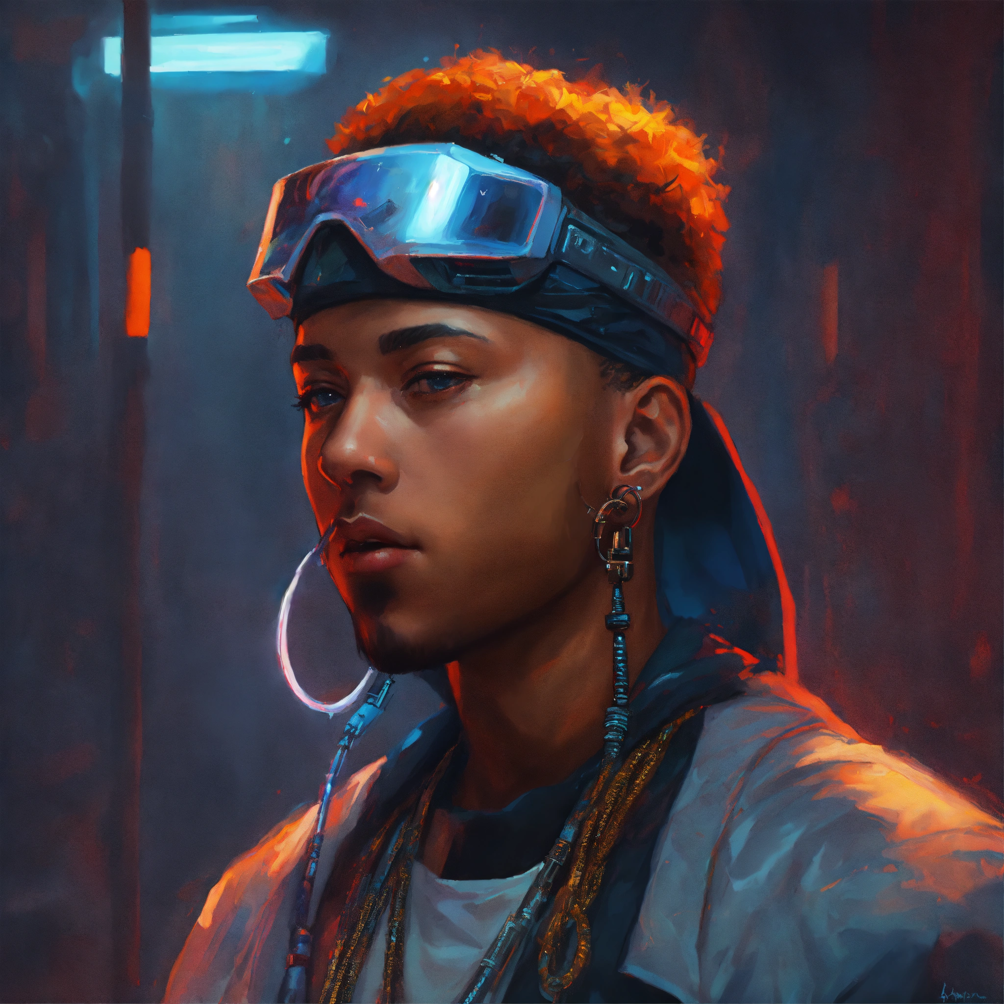 Lexica - Sci-fi fantasy Rapper Artist, Head shot, oil painting art ...