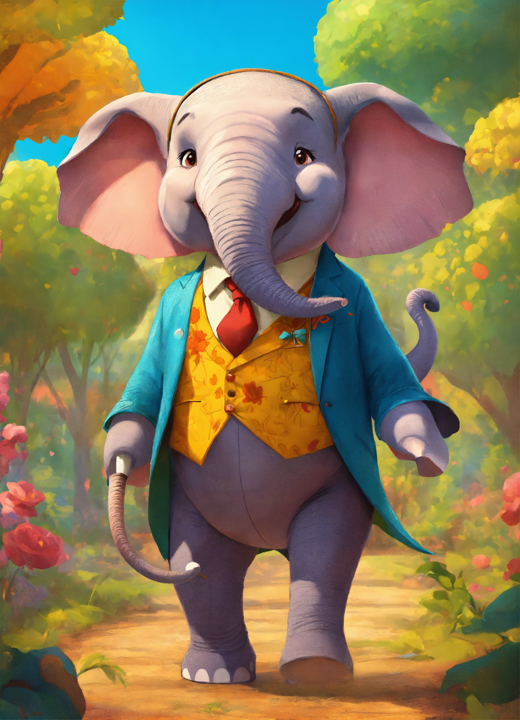 Lexica - Elephant, standing on two legs, as if it were a person with ...