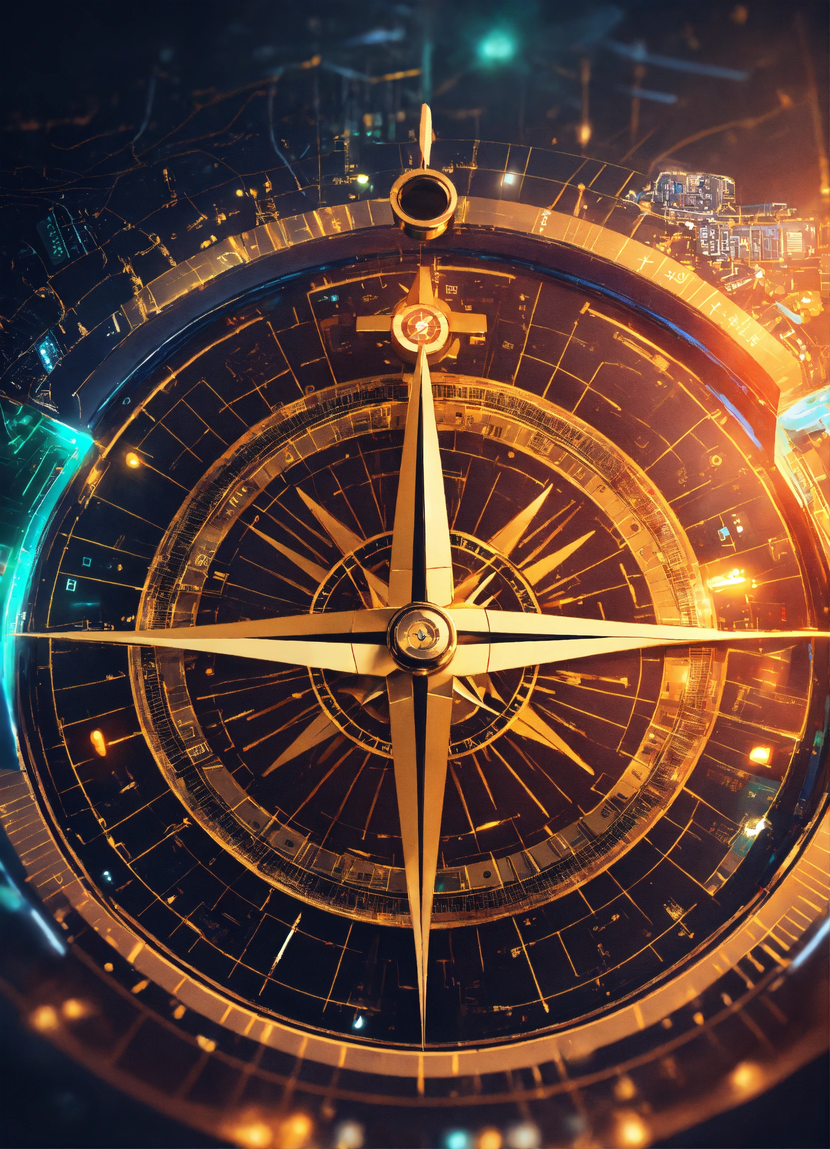 Lexica - A compass, showing the AI-augmented highway ahead, a modern ...