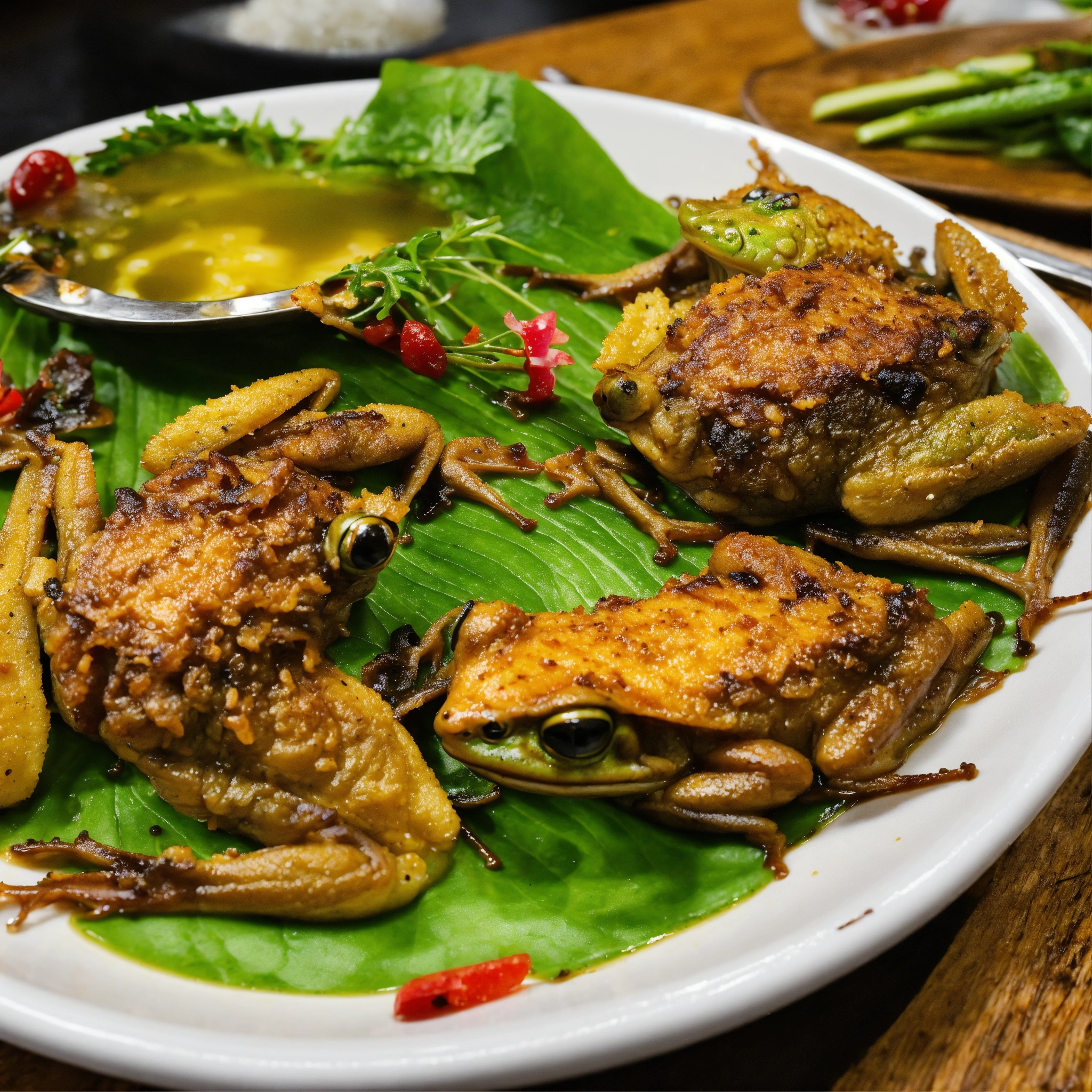 Lexica - Roasted crispy frog