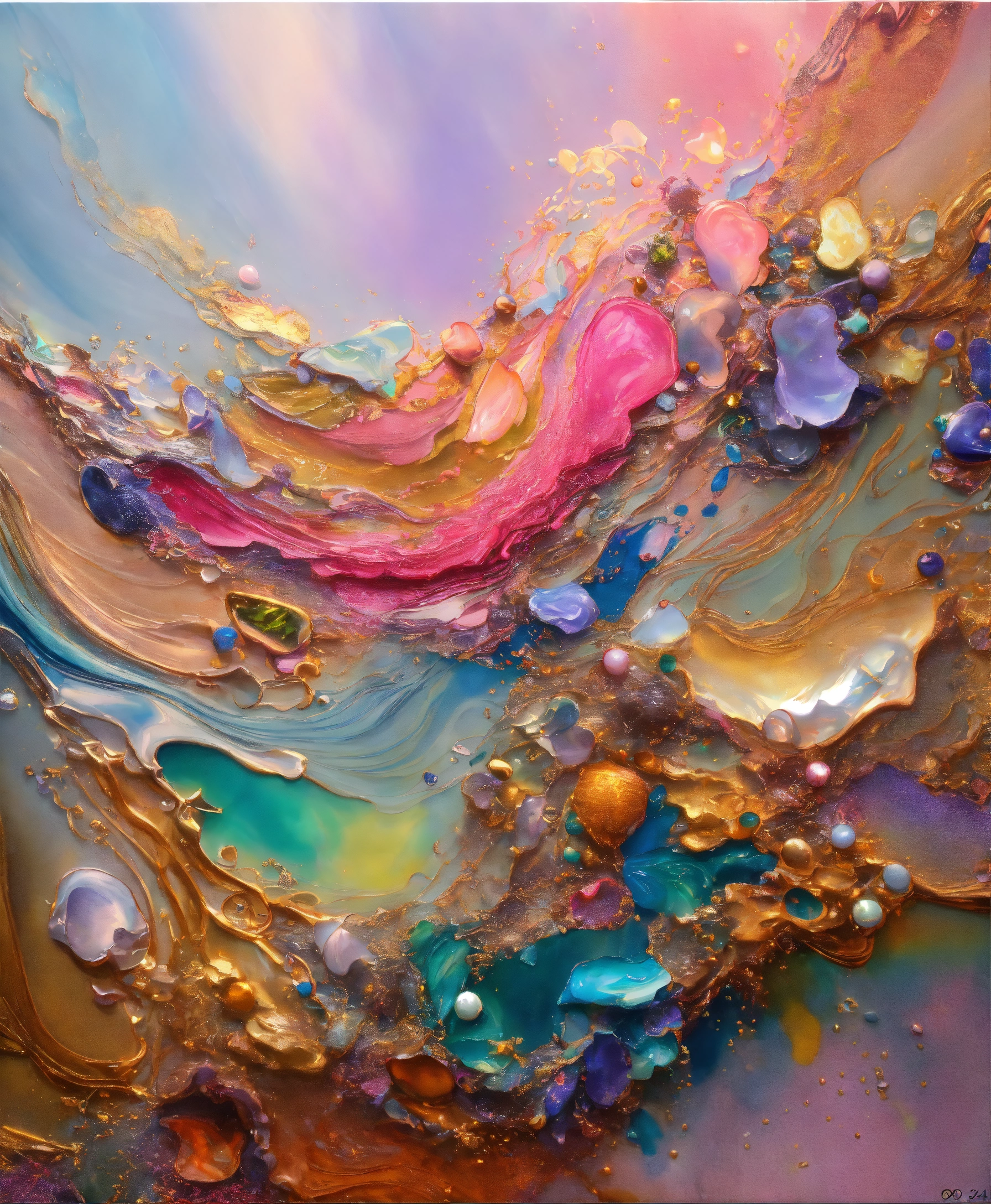 Lexica - Colorful abstract painting oil and water complex complicated ...