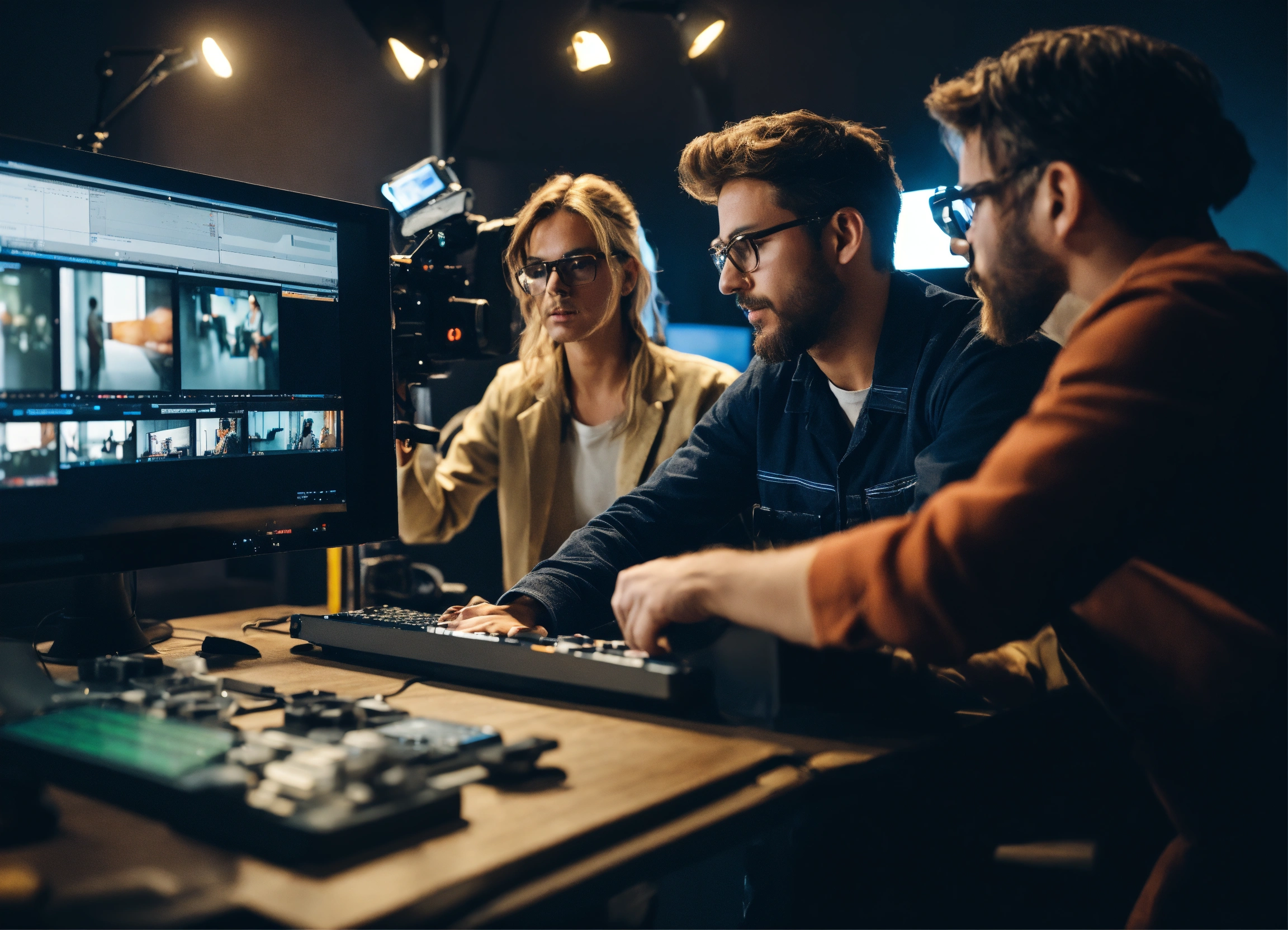 Lexica - Film studio. Two different people an editor and a director are ...