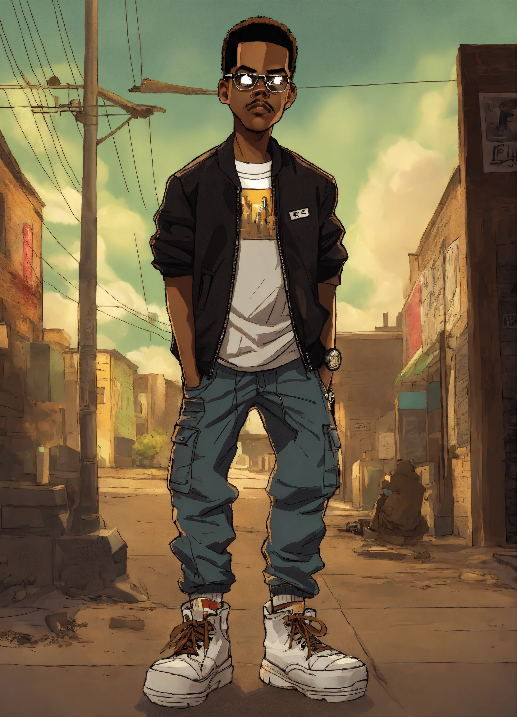 Lexica - Hip hop art style Chris Rock boondocks full body