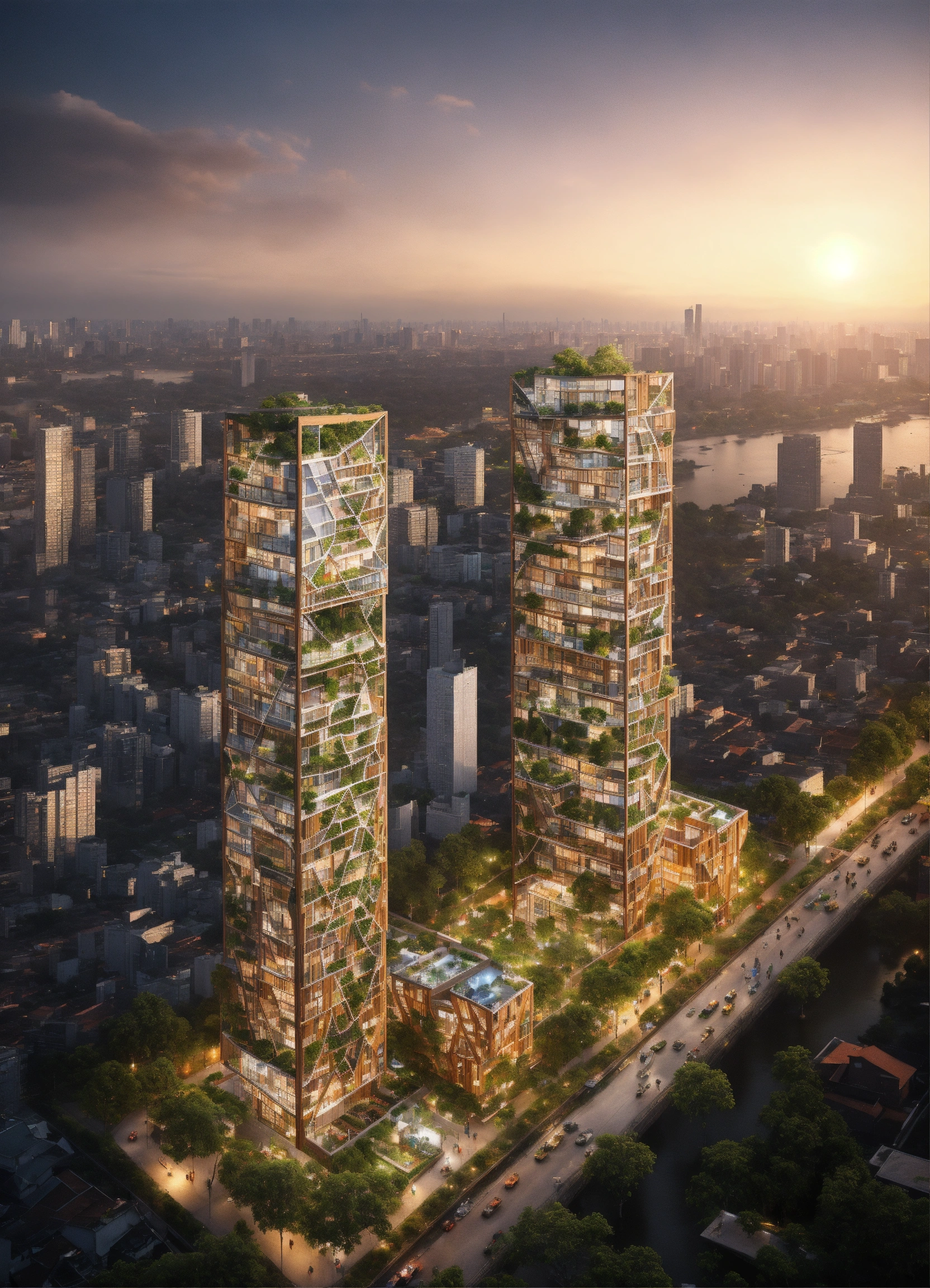 Lexica - Imagine a modular design of Ho Chi Minh city in 2050 where the ...