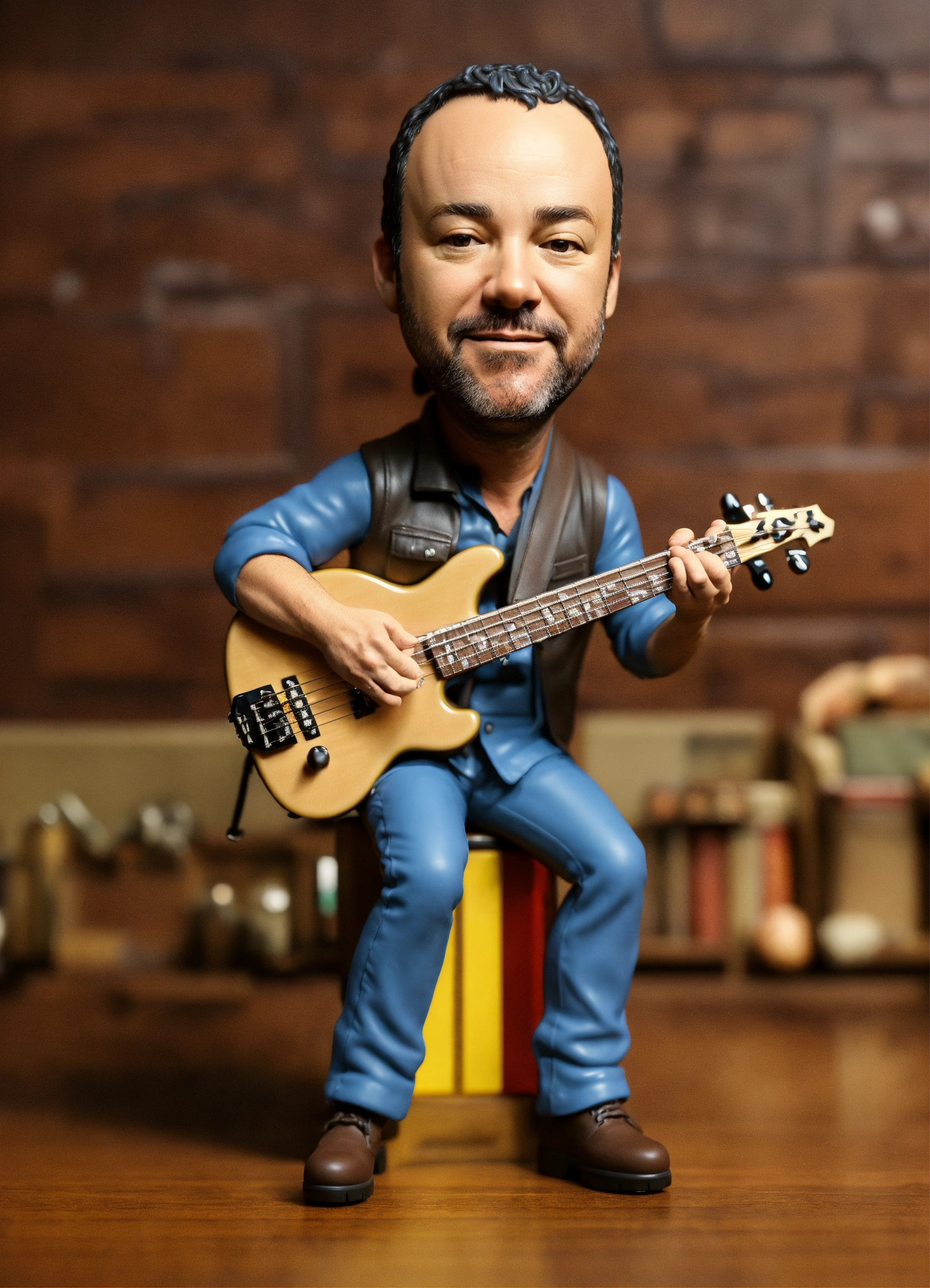 Lexica Dave matthews playing bass funko realistic 3d render q