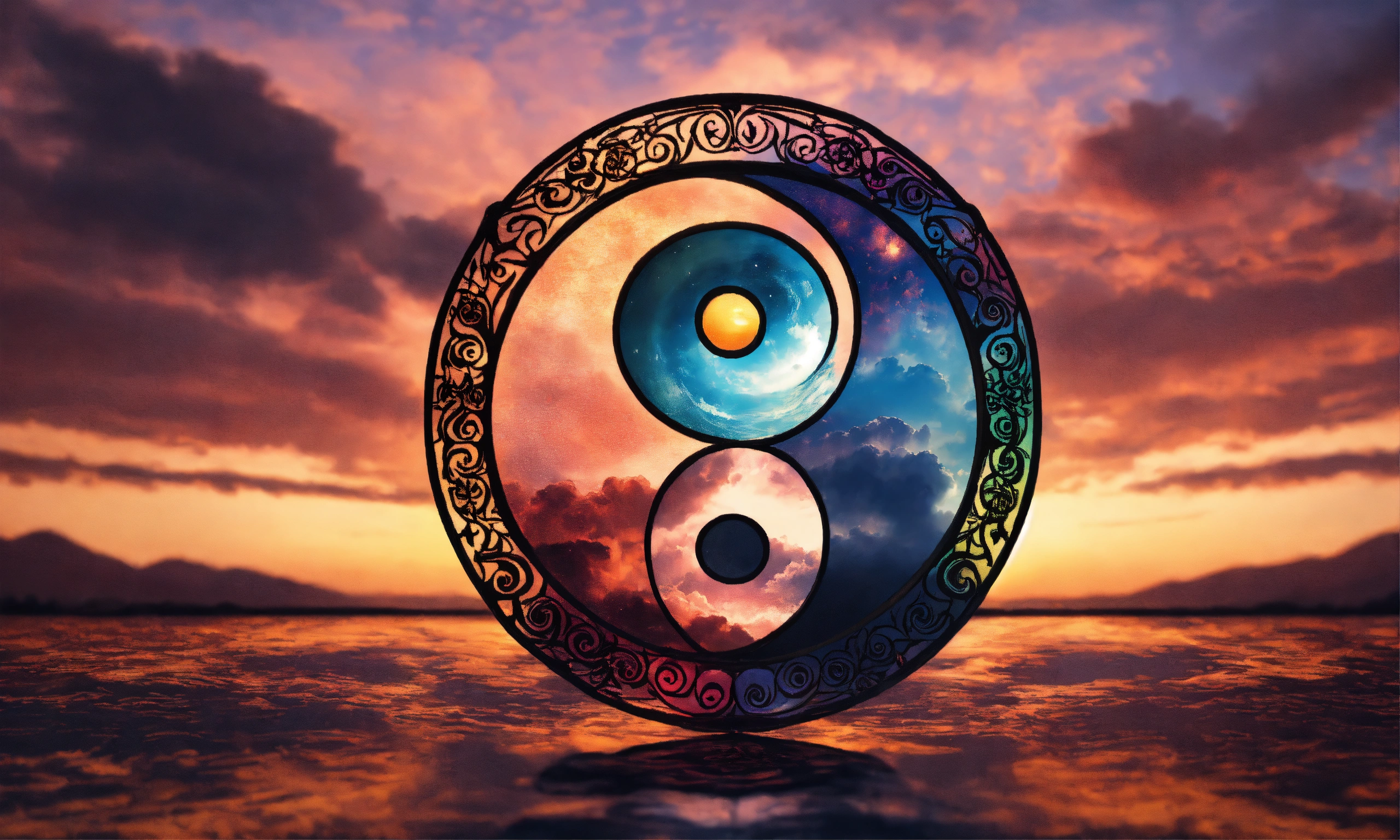 Lexica - Yin yang symbol, symmetrical, lots of clouds,4k, art nouveau ...